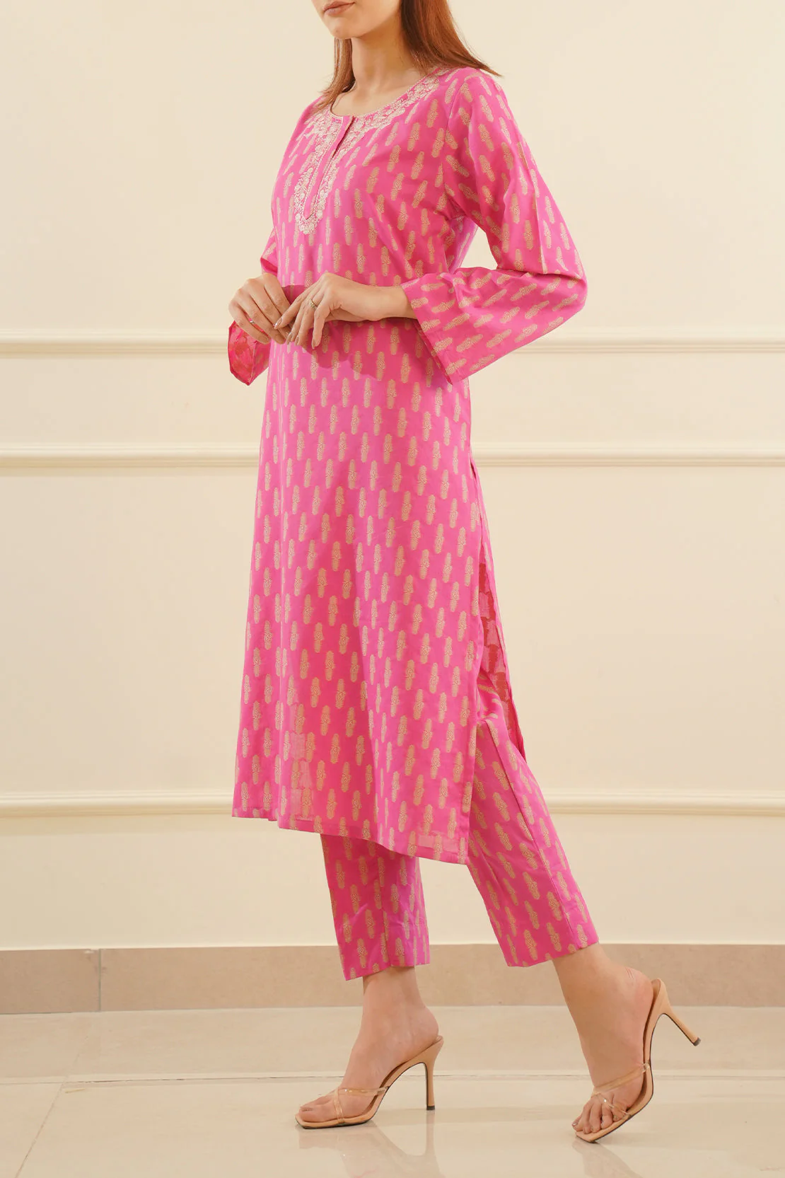 Embroidered Cotton Jacquard Stitched 2 Piece (Shirt/Trouser) - Image 3