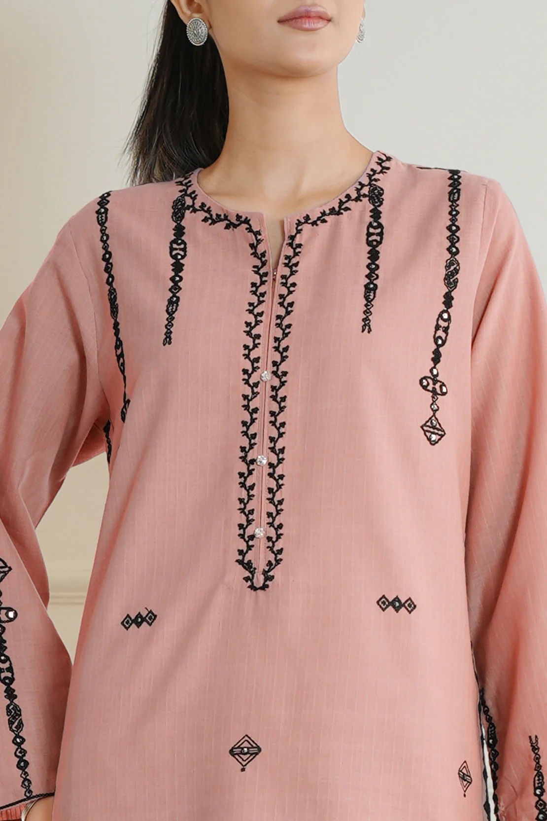 Embroidered Cotton Jacquard Stitched 2 Piece (Shirt/Trouser)