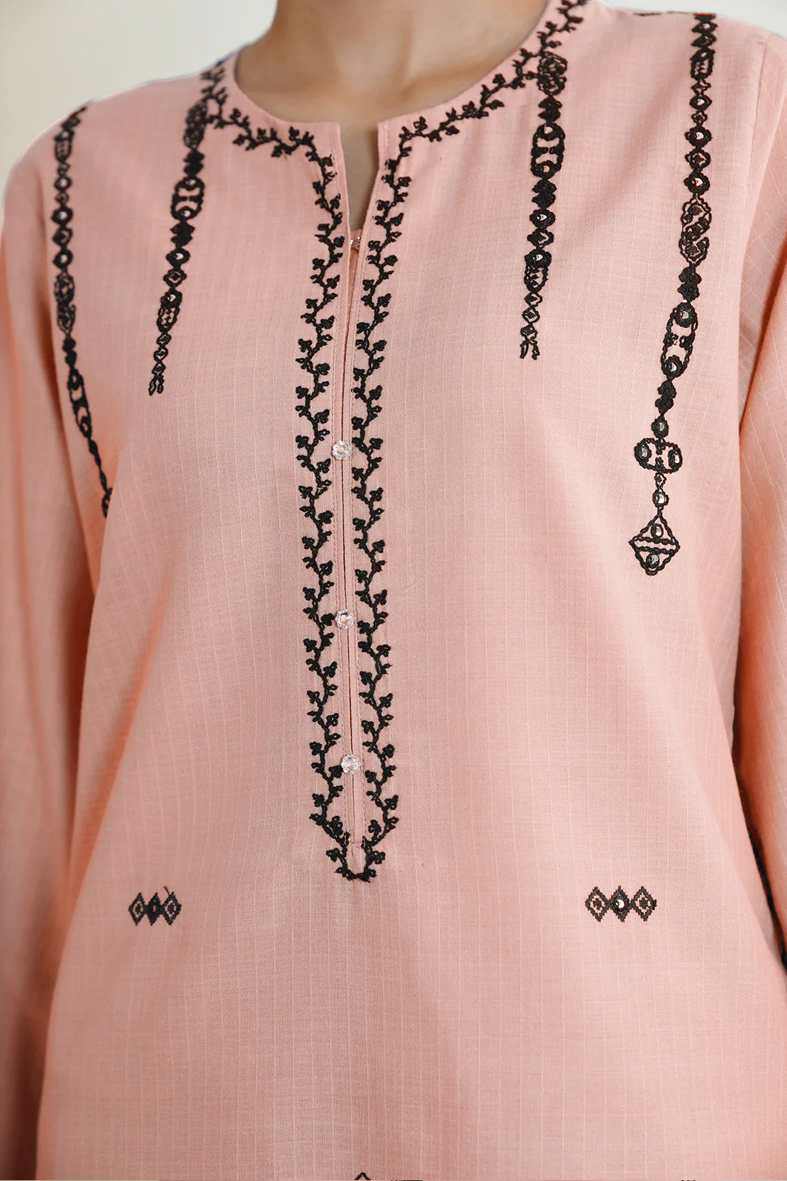 Embroidered Cotton Jacquard Stitched 2 Piece (Shirt/Trouser) - Image 7