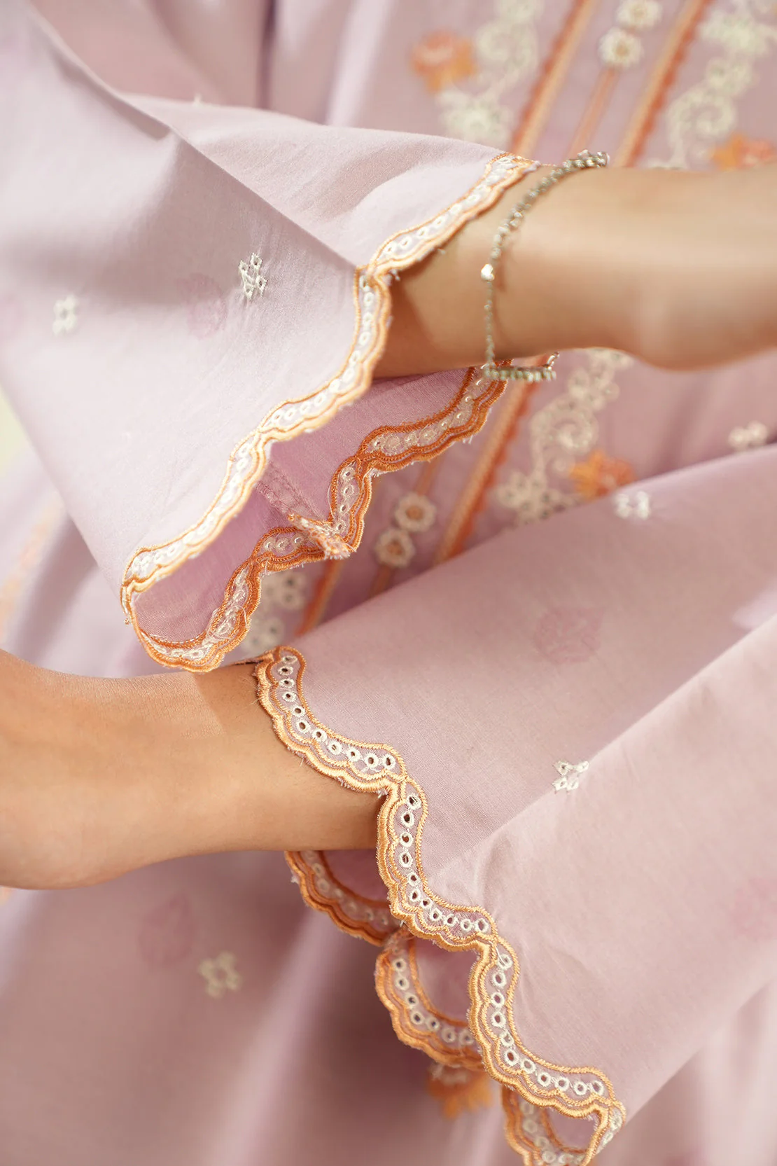 Embroidered Cotton Jacquard Stitched 2 Piece (Shirt/Trouser) - Image 5