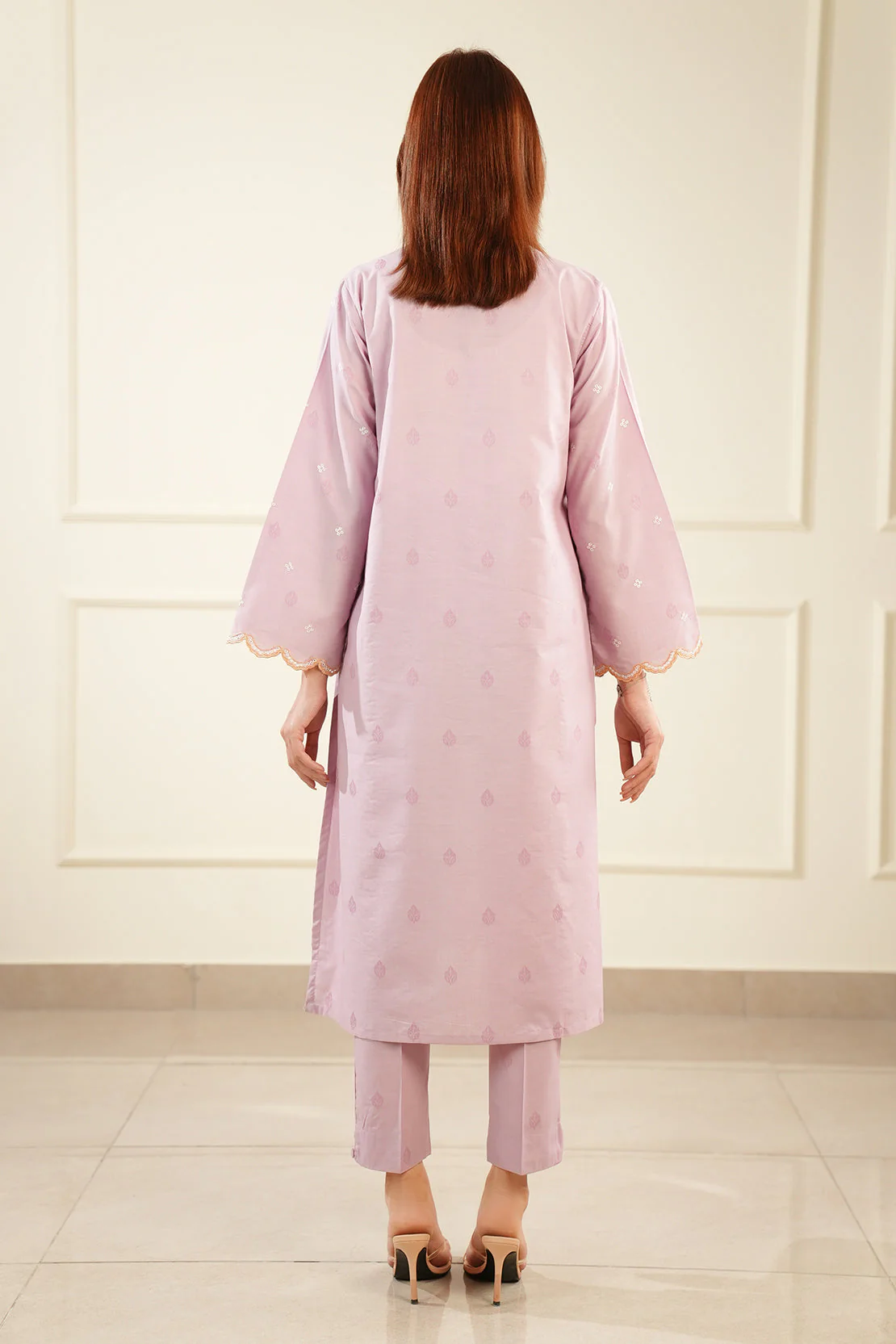 Embroidered Cotton Jacquard Stitched 2 Piece (Shirt/Trouser) - Image 6
