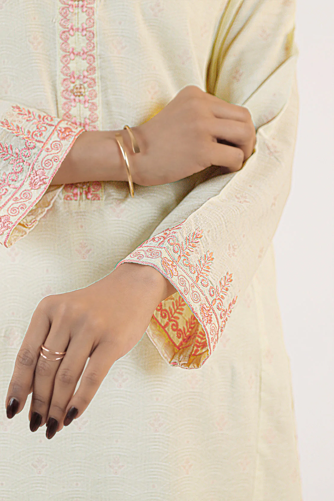 Embroidered Cotton Jacquard Stitched 2 Piece (Shirt/Trouser) - Image 5