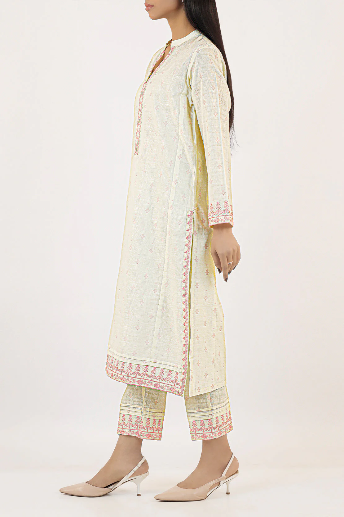 Embroidered Cotton Jacquard Stitched 2 Piece (Shirt/Trouser) - Image 6