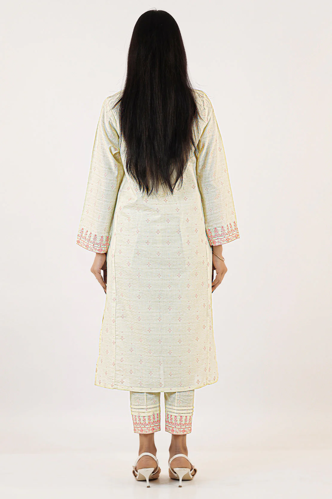 Embroidered Cotton Jacquard Stitched 2 Piece (Shirt/Trouser) - Image 8