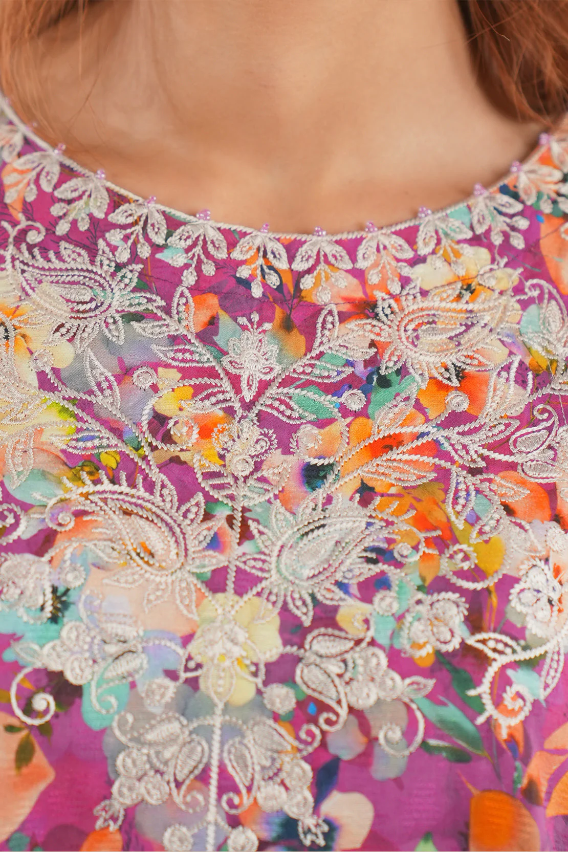 Embroidered Cotton Jacquard Stitched 2 Piece (Shirt/Trouser) - Image 3