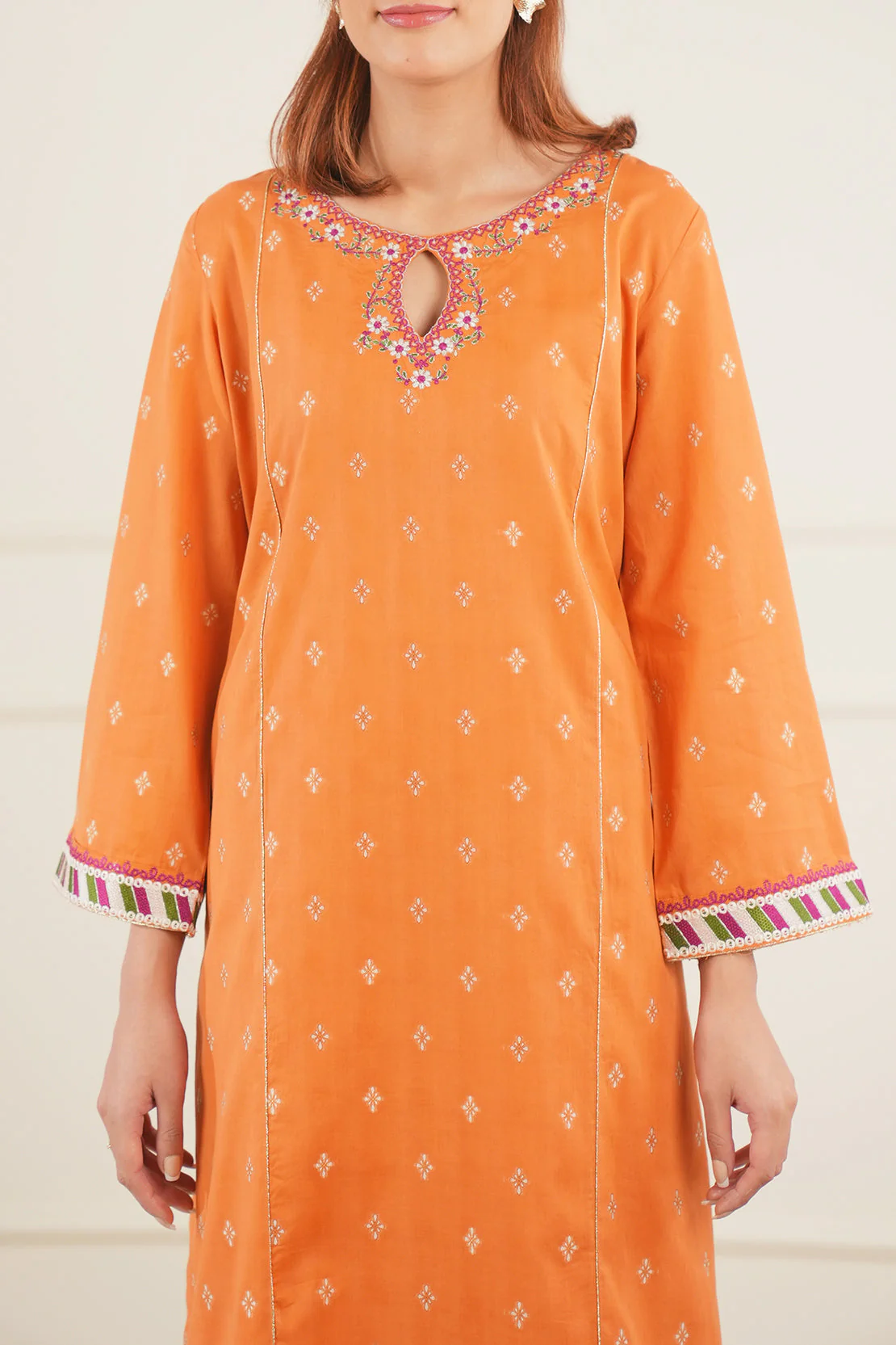 Embroidered Cotton Jacquard Stitched 2 Piece (Shirt/Trouser) - Image 5