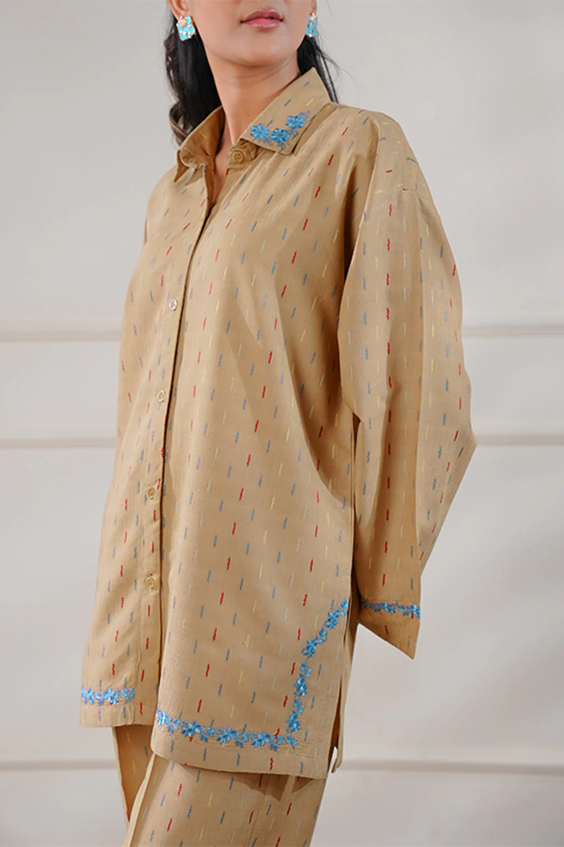 Embroidered Cotton Jacquard Stitched 2 Piece (Shirt/Trouser) - Image 9