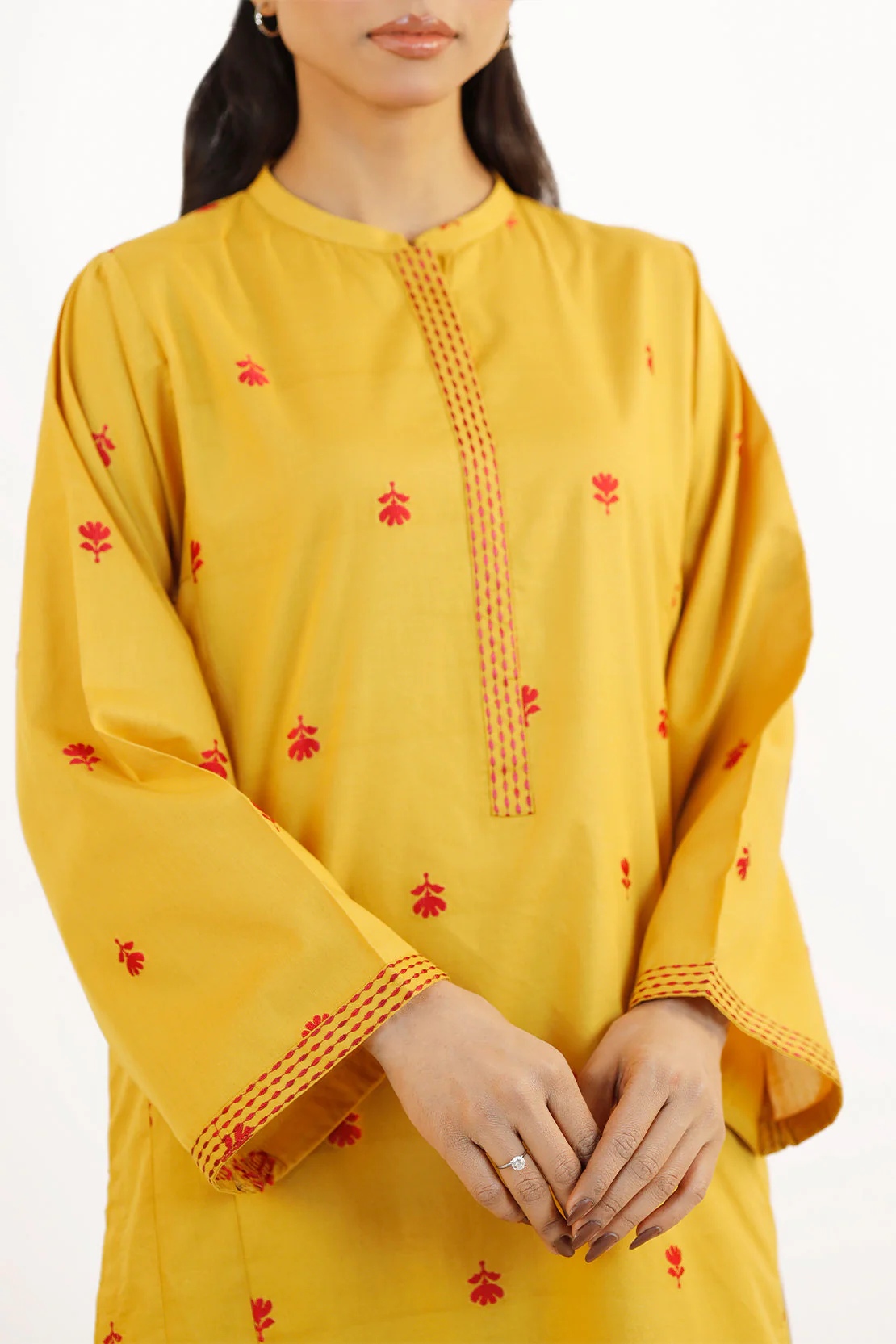 Embroidered Cotton Jacquard Stitched 2 Piece (Shirt/Trouser)