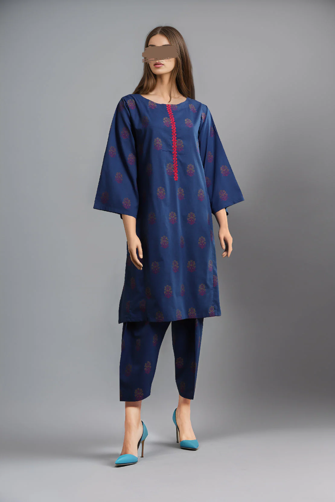 Embroidered Cotton Jacquard Stitched 2 Piece (Shirt/Trouser)
