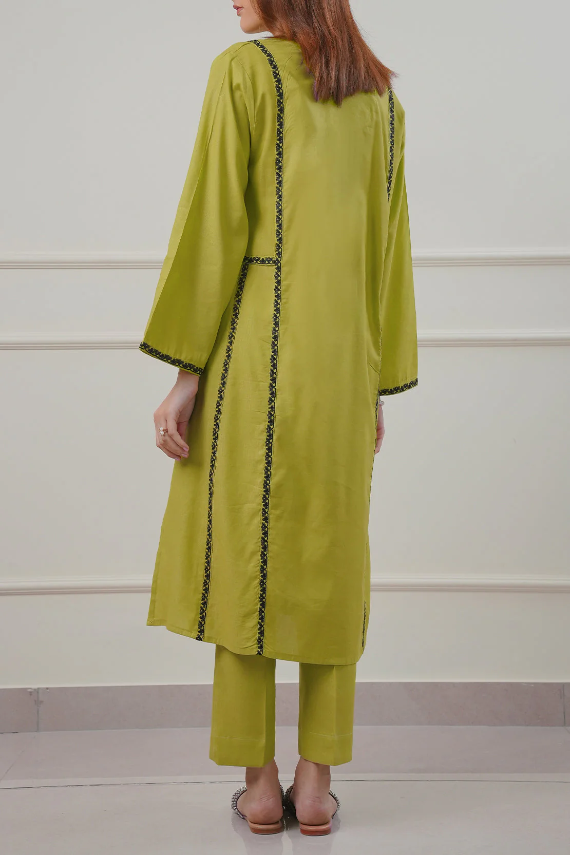 Embroidered Cotton Jacquard Stitched 2 Piece (Shirt/Trouser) - Image 5