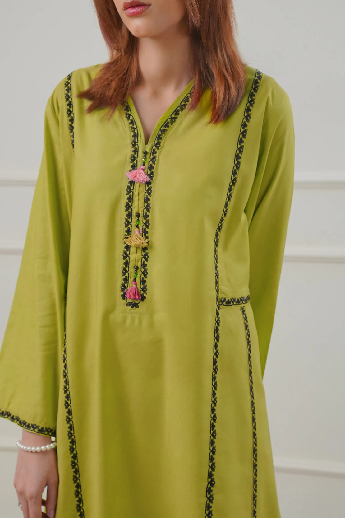 Embroidered Cotton Jacquard Stitched 2 Piece (Shirt/Trouser) - Image 6