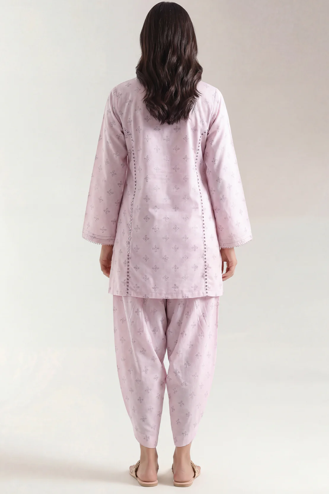 Embroidered Cotton Jacquard Stitched Shirt - Image 4