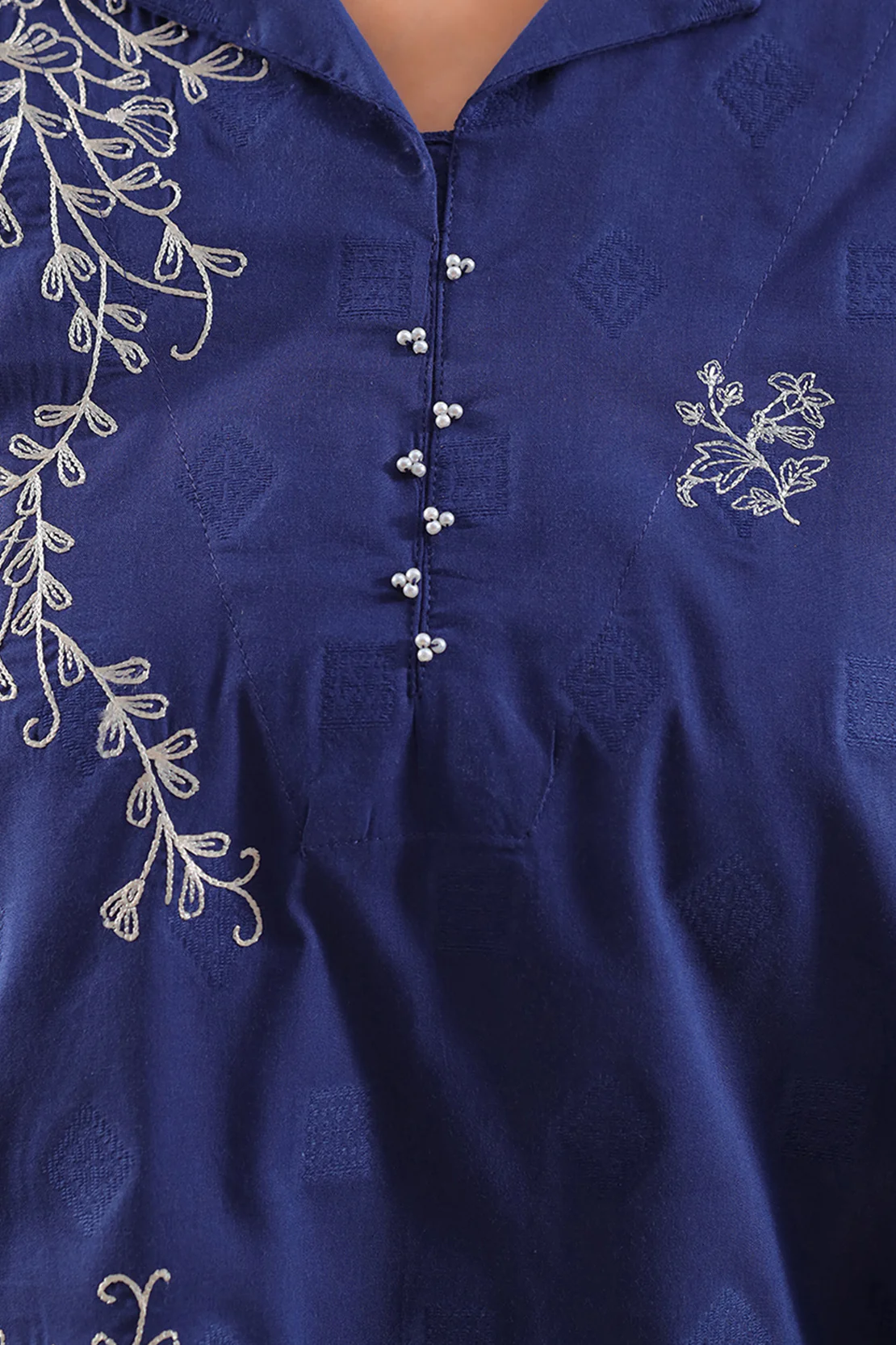 Embroidered Cotton Jacquard Stitched 2 Piece (Shirt/Trouser) - Image 3