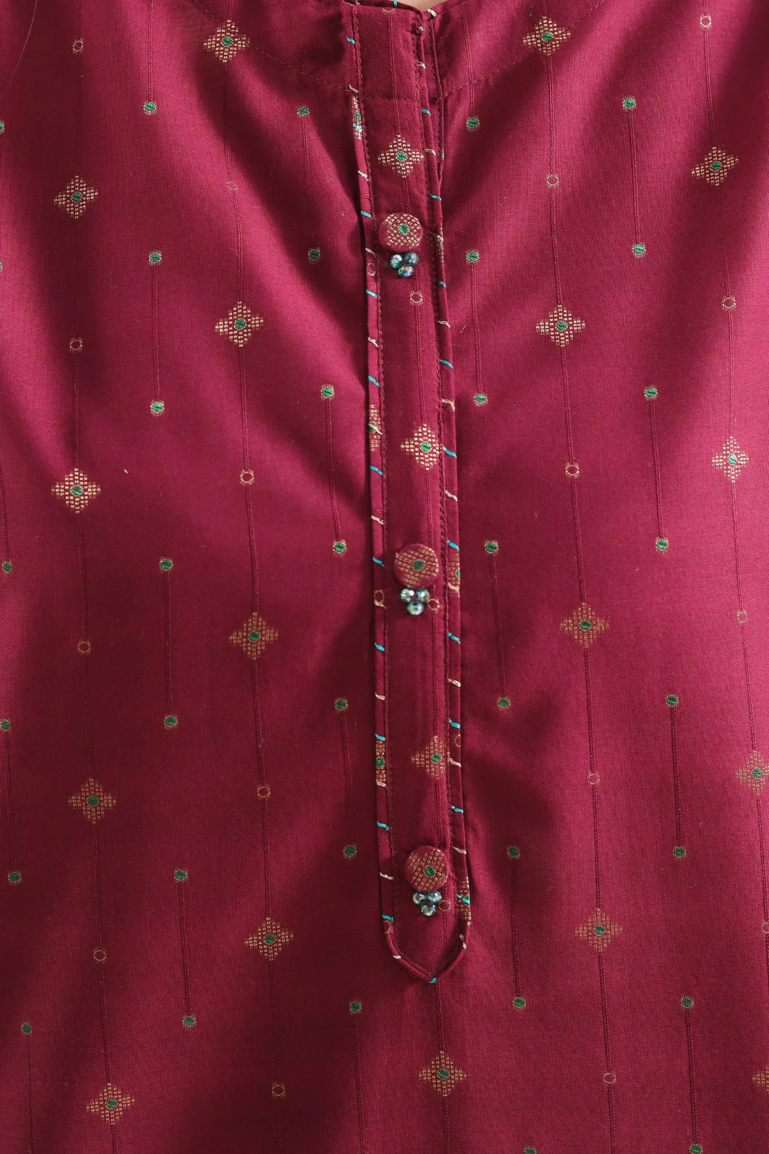 Embroidered Cotton Jacquard Stitched 2 Piece (Shirt/Trouser) - Image 4