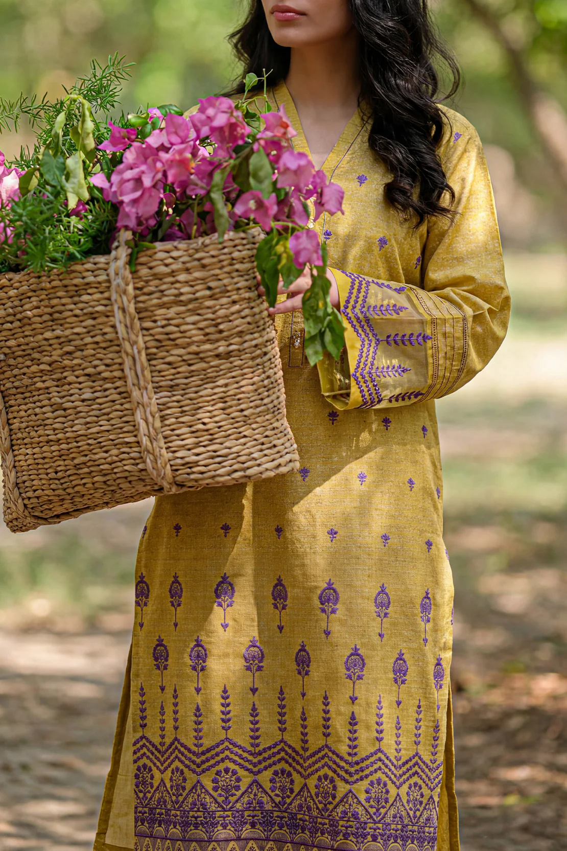 Embroidered Cotton Jacquard Stitched 2 Piece (Shirt/Trouser) - Image 2