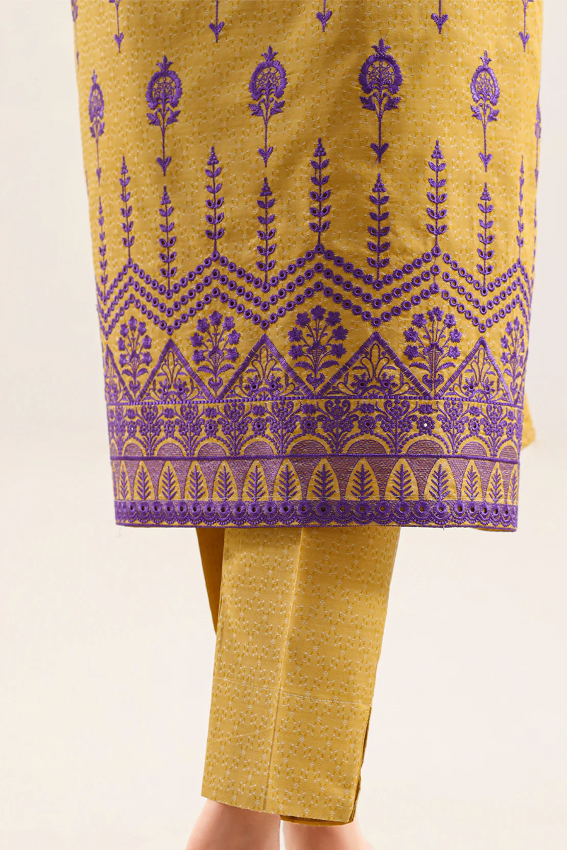 Embroidered Cotton Jacquard Stitched 2 Piece (Shirt/Trouser) - Image 6