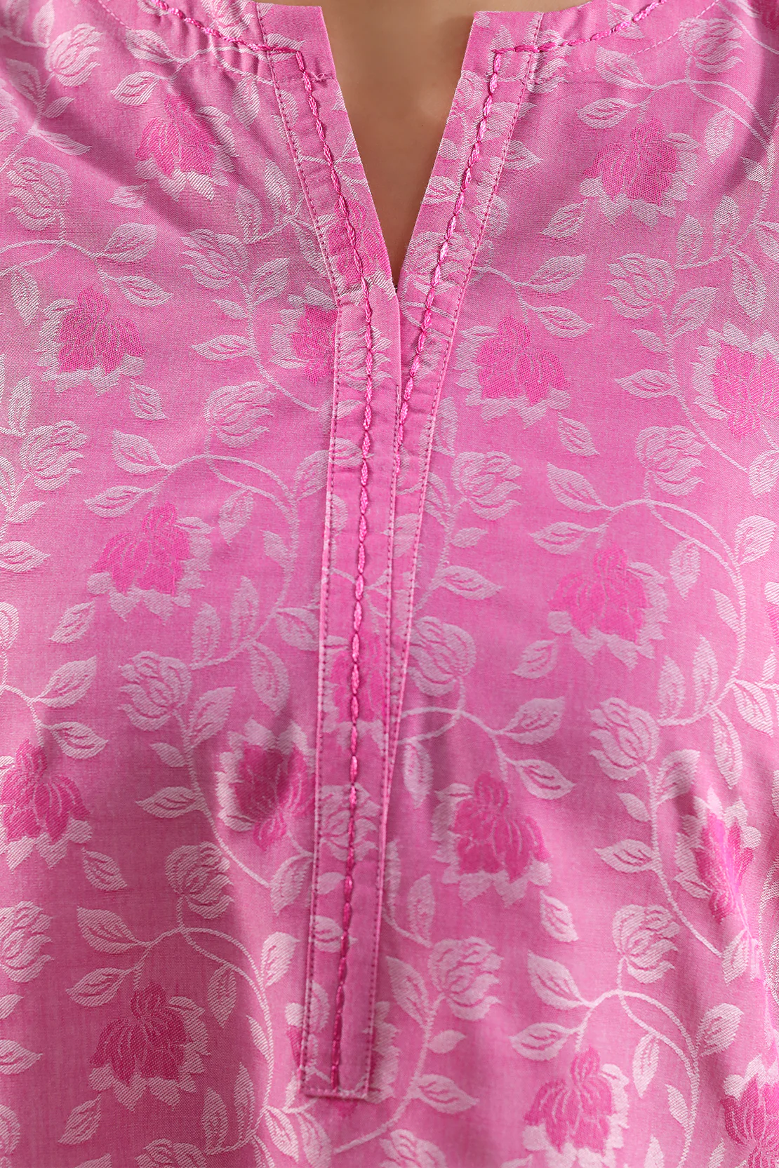 Embroidered Cotton Jacquard Stitched 2 Piece (Shirt/Trouser) - Image 3