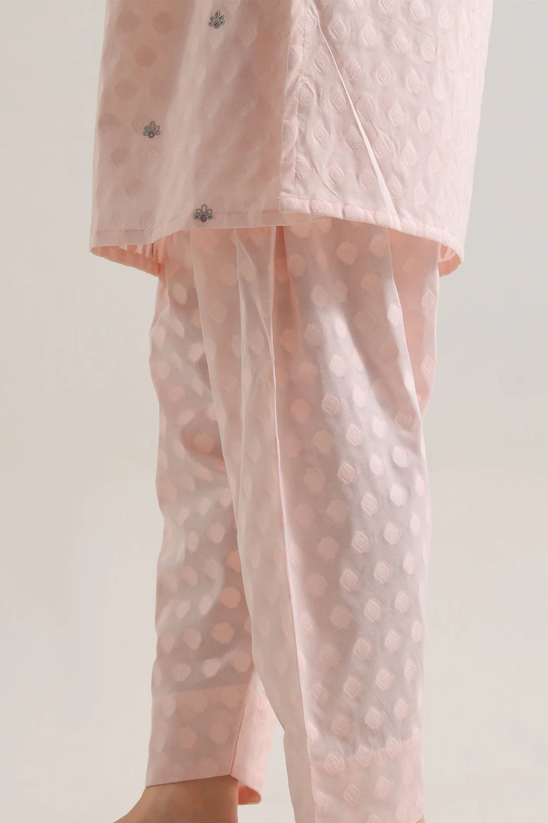 Embroidered Cotton Jacquard Stitched 2 Piece (Shirt/Trouser) - Image 5