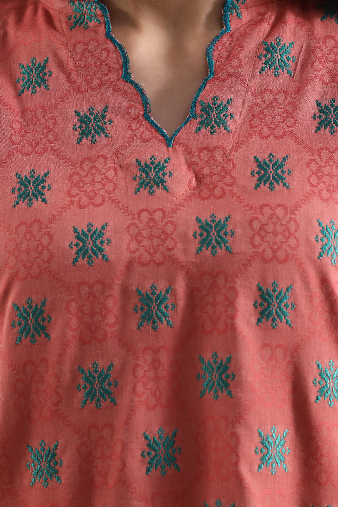 Embroidered Cotton Jacquard Stitched 2 Piece (Shirt/Trouser) - Image 5