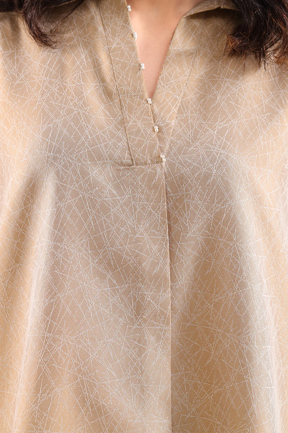 Embroidered Cotton Jacquard Stitched 2 Piece (Shirt/Trouser) - Image 3