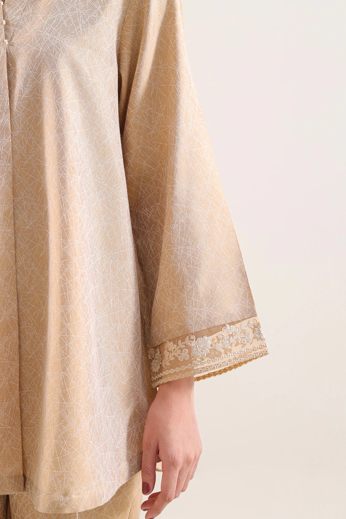Embroidered Cotton Jacquard Stitched 2 Piece (Shirt/Trouser) - Image 4
