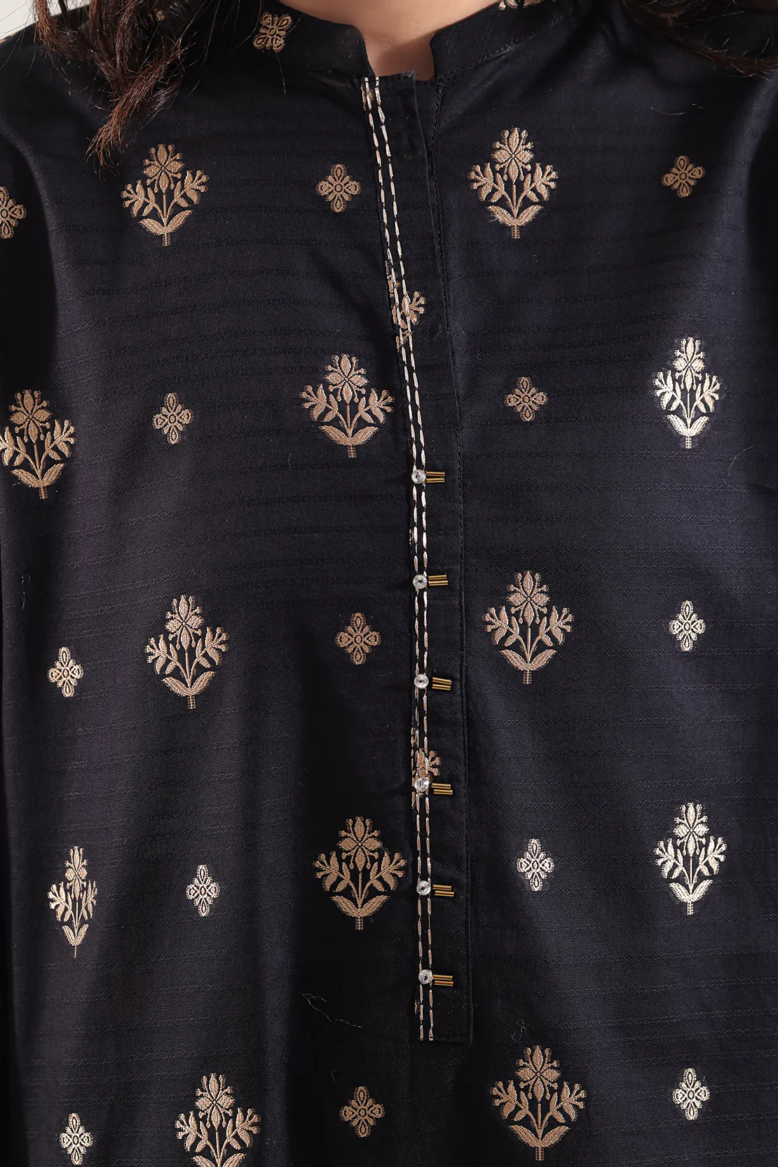 Embroidered Cotton Jacquard Stitched 2 Piece (Shirt/Trouser) - Image 4