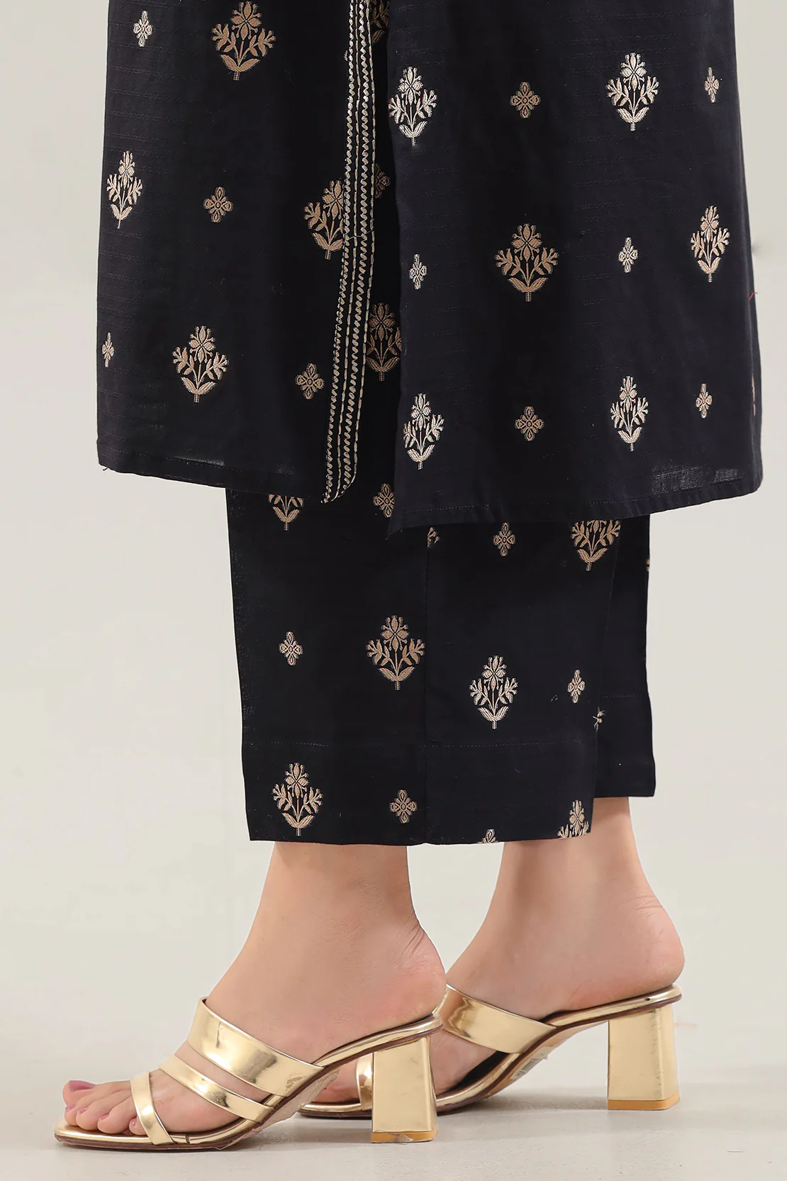 Embroidered Cotton Jacquard Stitched 2 Piece (Shirt/Trouser) - Image 6