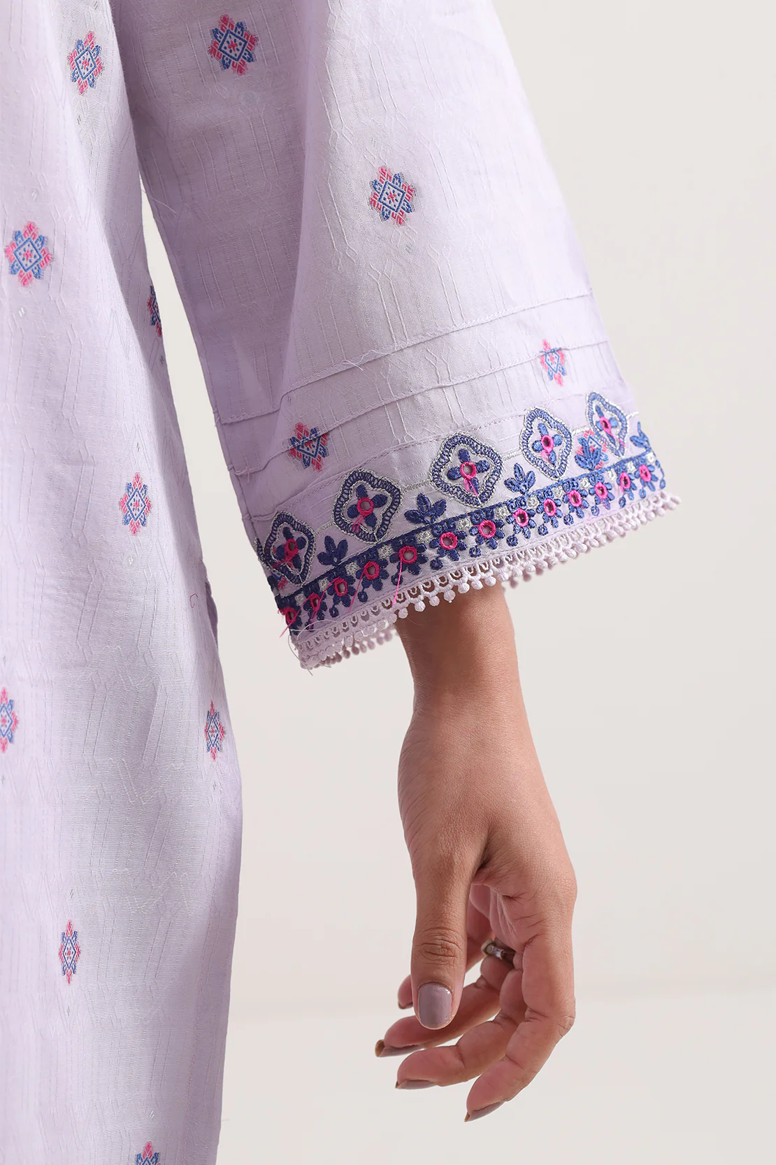Embroidered Cotton Jacquard Stitched 2 Piece (Shirt/Trouser) - Image 4