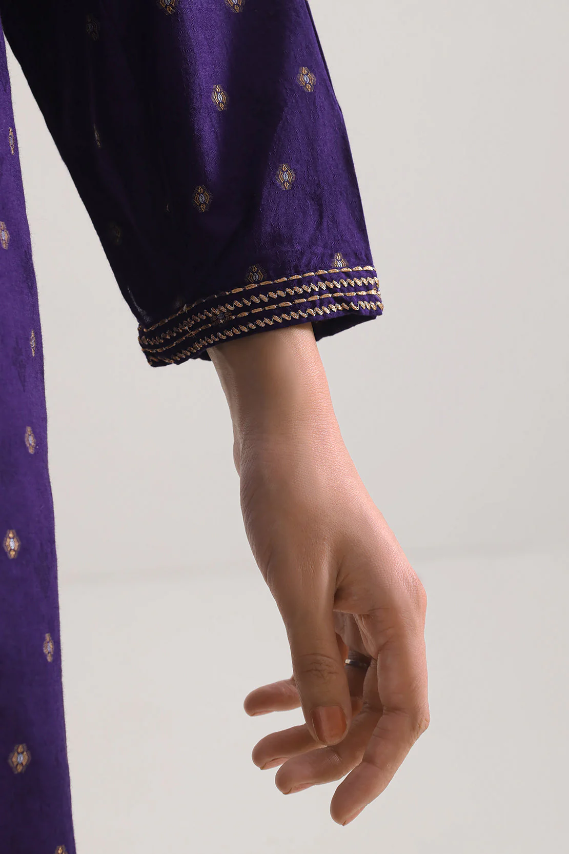 Embroidered Cotton Jacquard Stitched 2 Piece (Shirt/Trouser) - Image 6