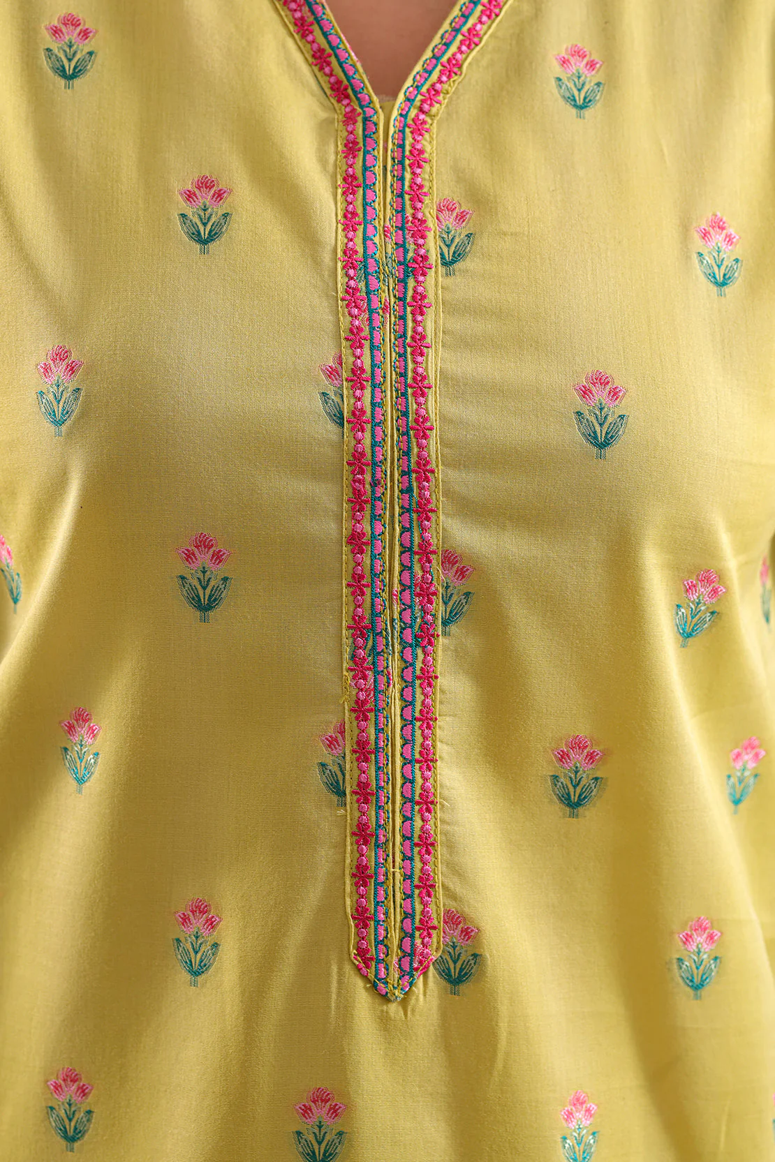 Embroidered Cotton Jacquard Stitched 2 Piece (Shirt/Trouser) - Image 4