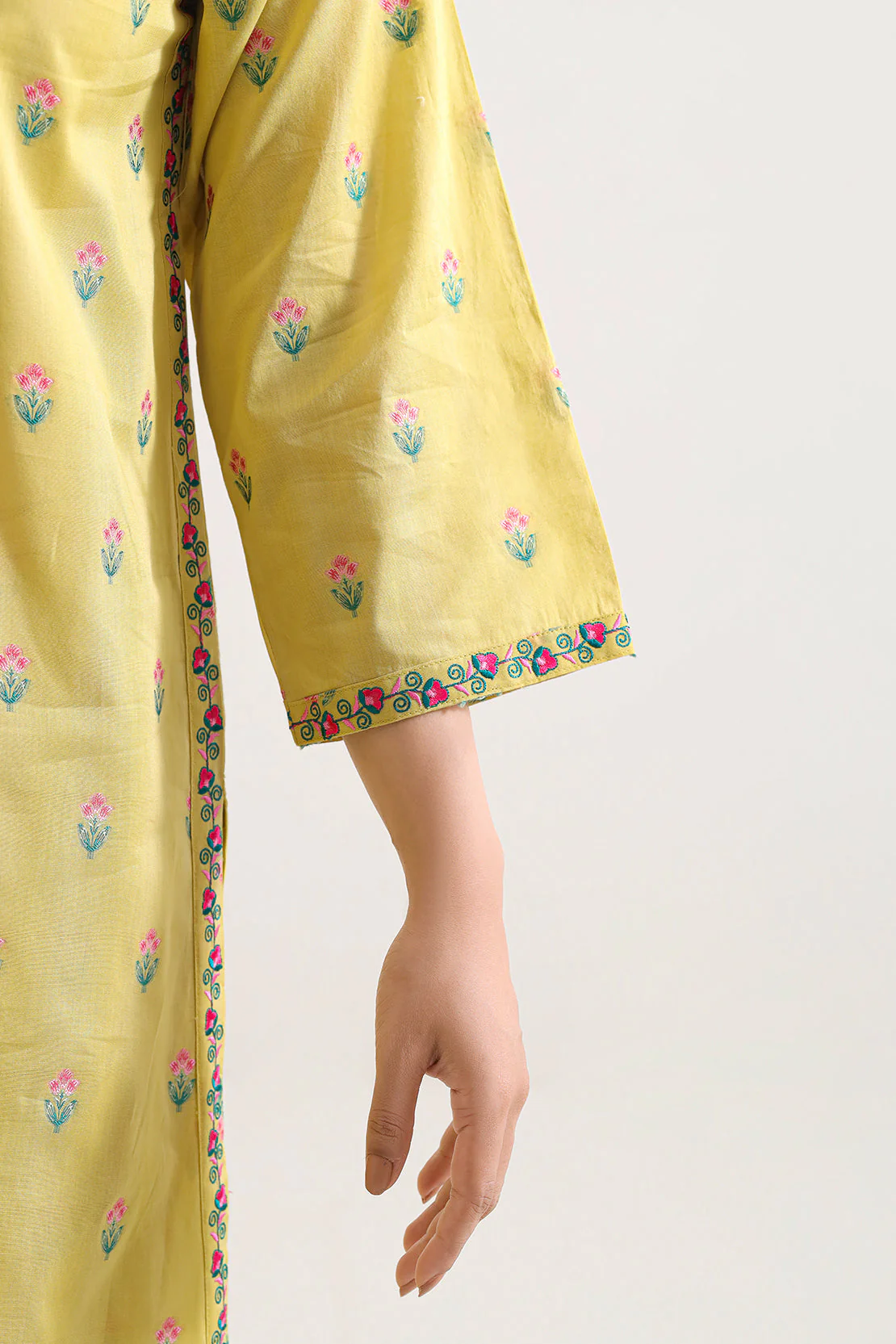 Embroidered Cotton Jacquard Stitched 2 Piece (Shirt/Trouser) - Image 5