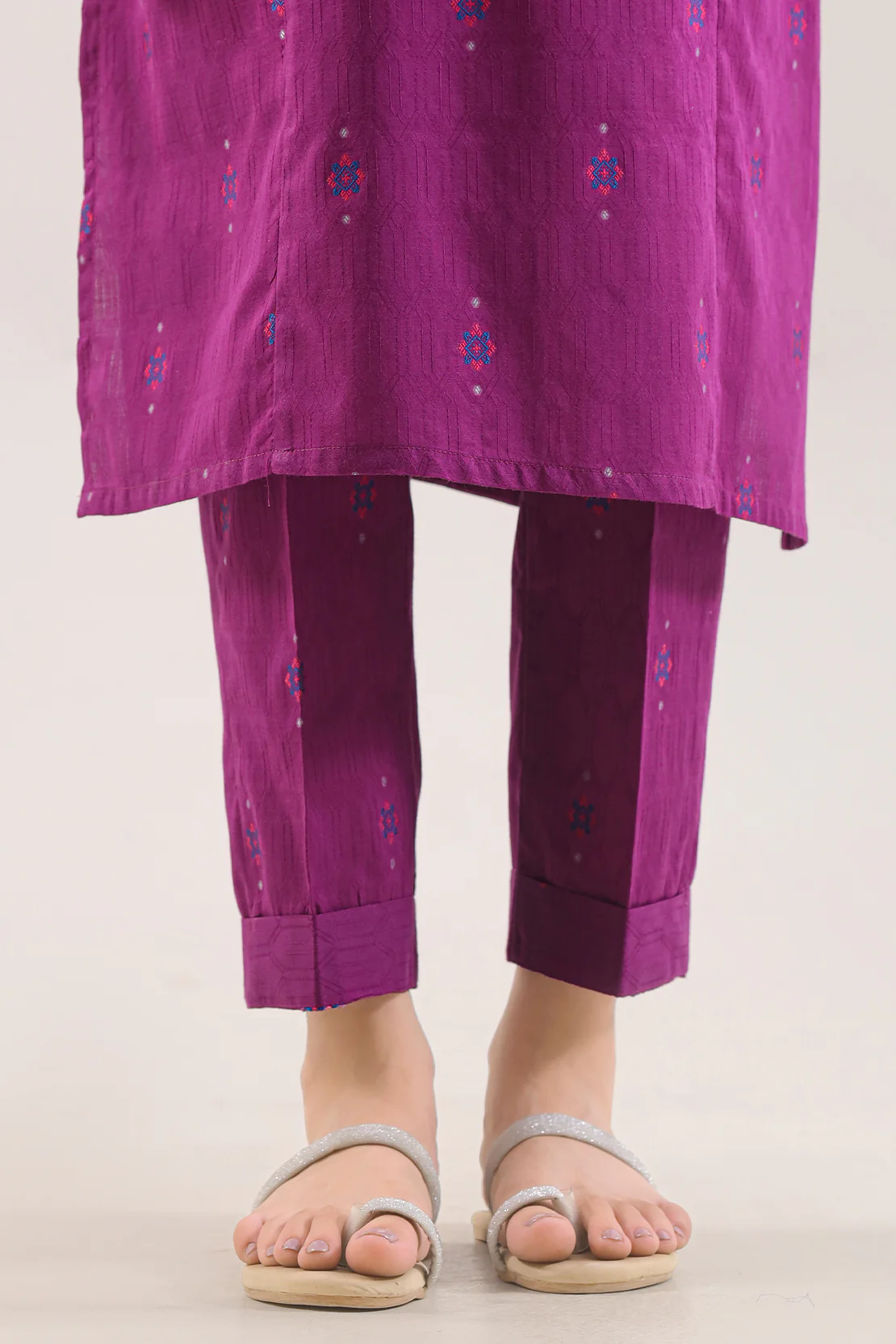 Embroidered Cotton Jacquard Stitched 2 Piece - Image 5