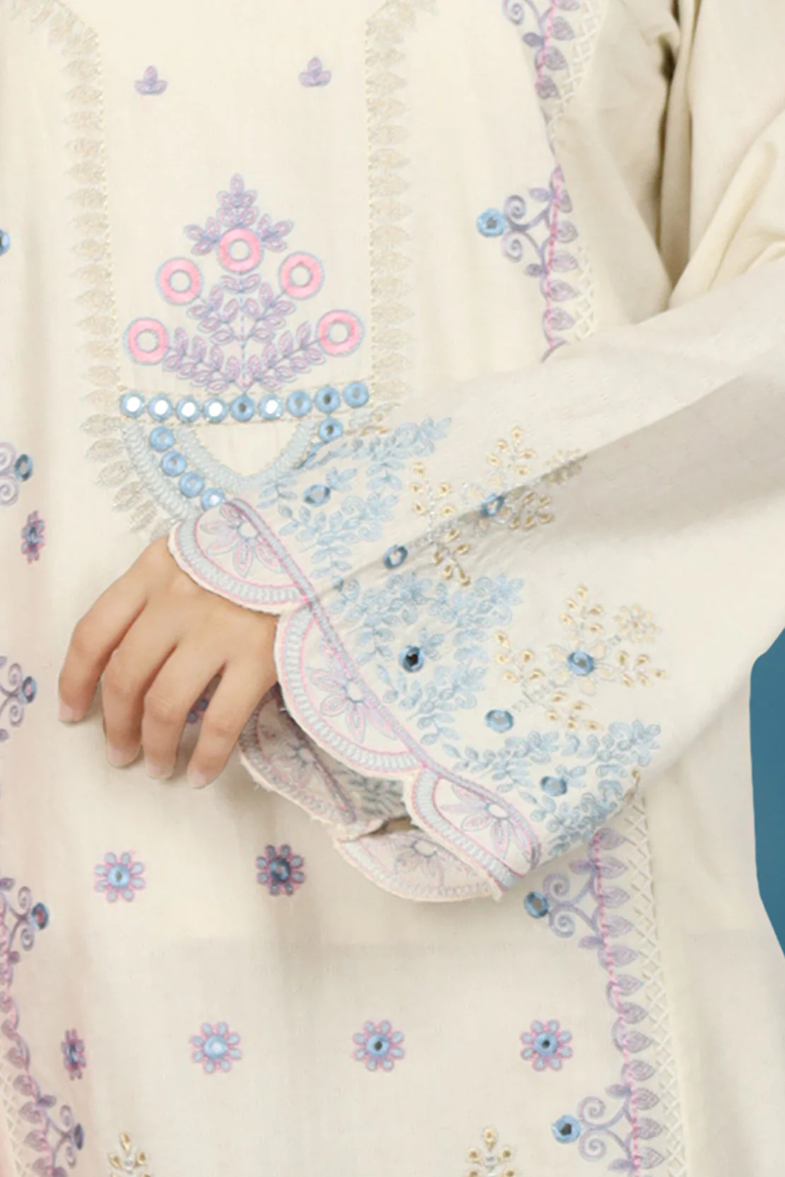 Embroidered Cotton Jacquard Stitched 3 Piece - Image 3