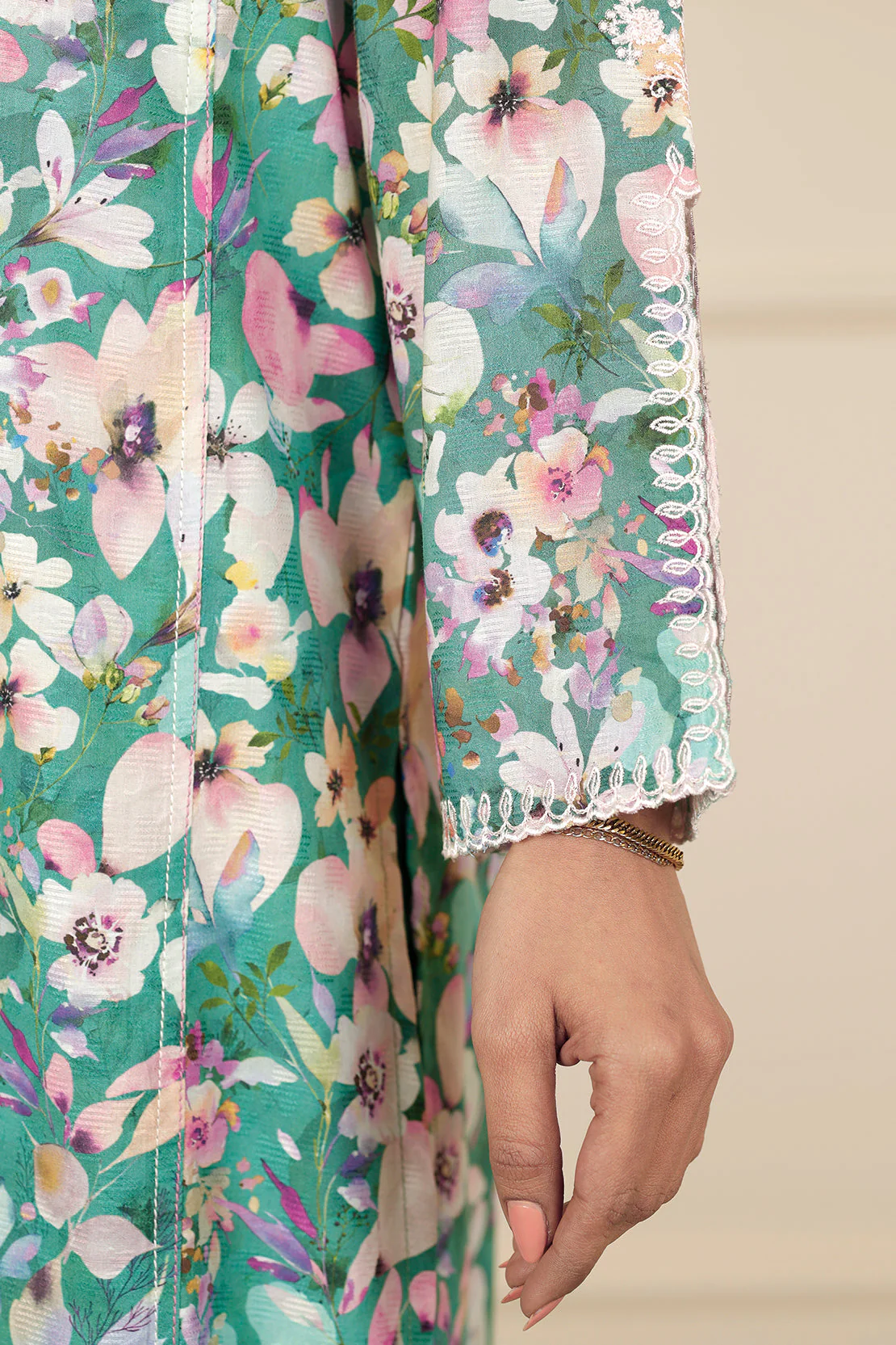 Embroidered Cotton Jacquard Stitched 3 Piece - Image 6