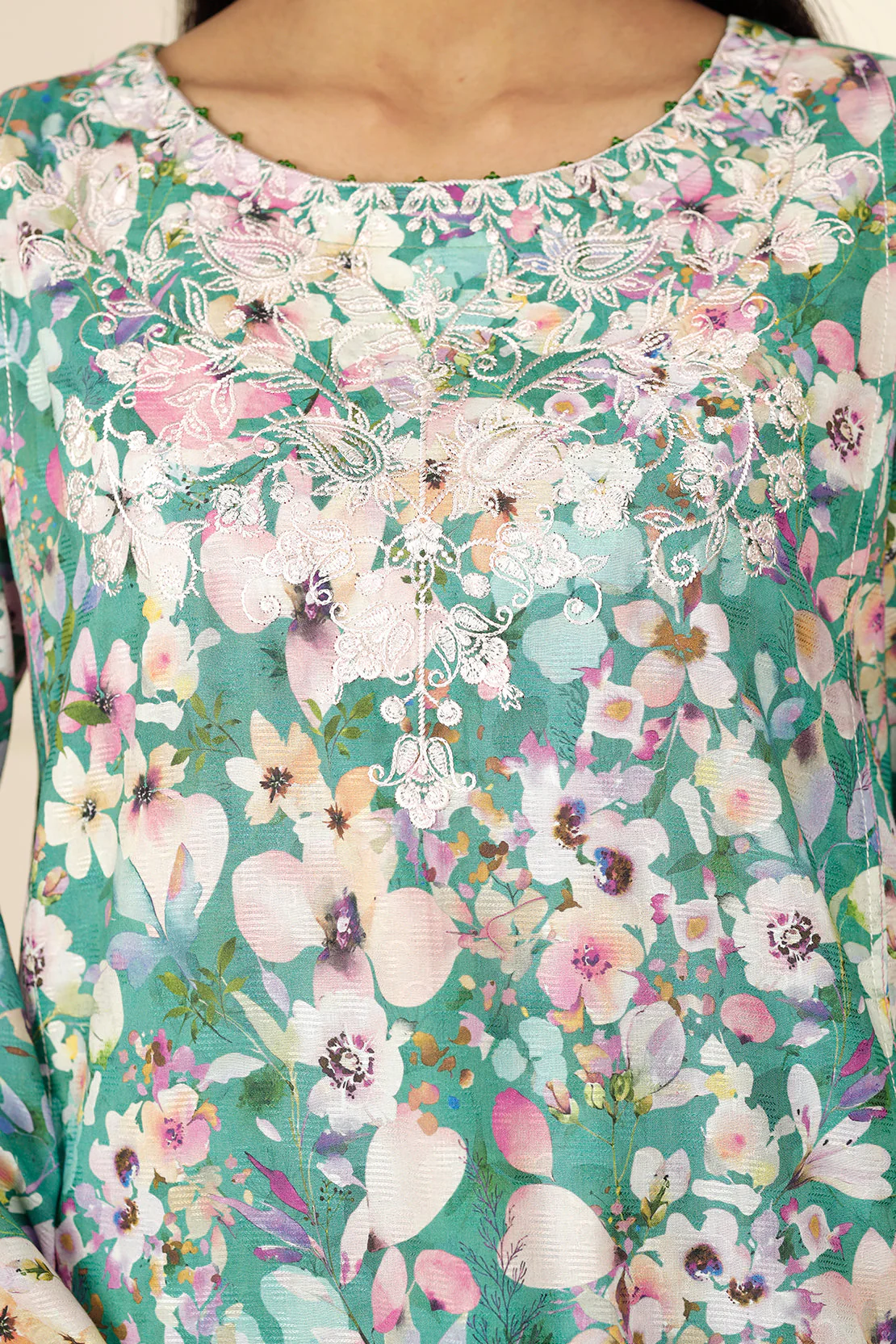Embroidered Cotton Jacquard Stitched 3 Piece - Image 7