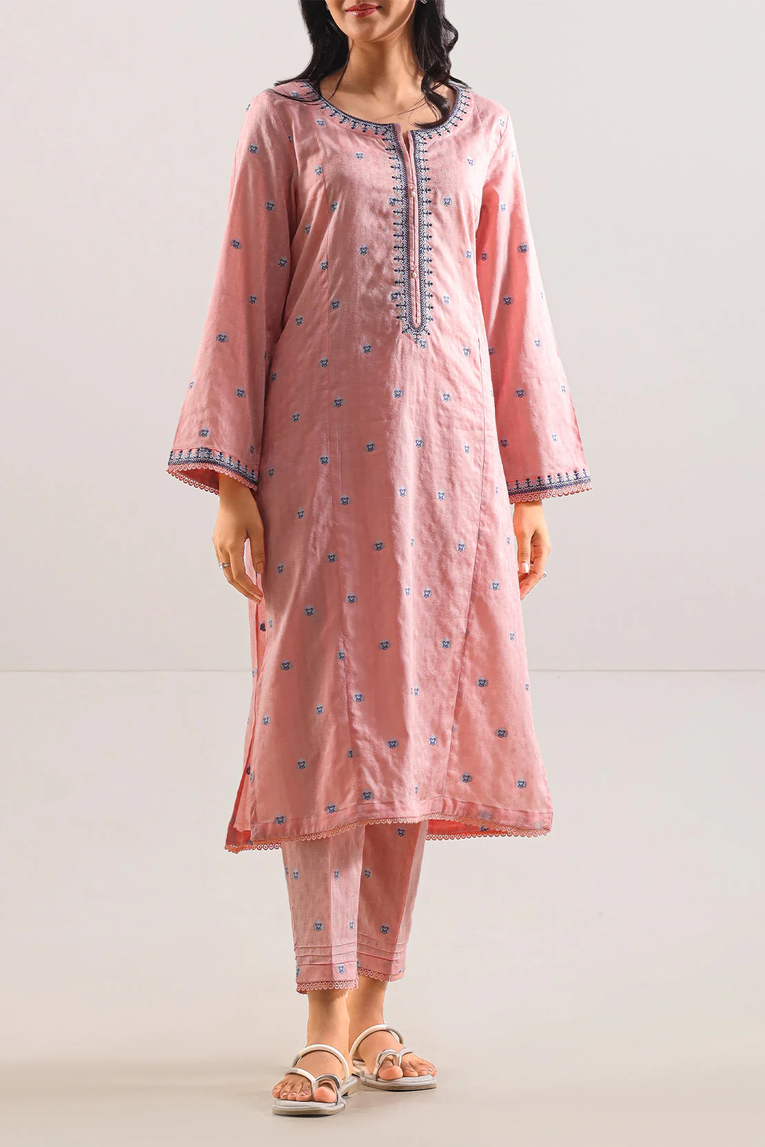 Embroidered Cotton Jacquard Stitched Shirt