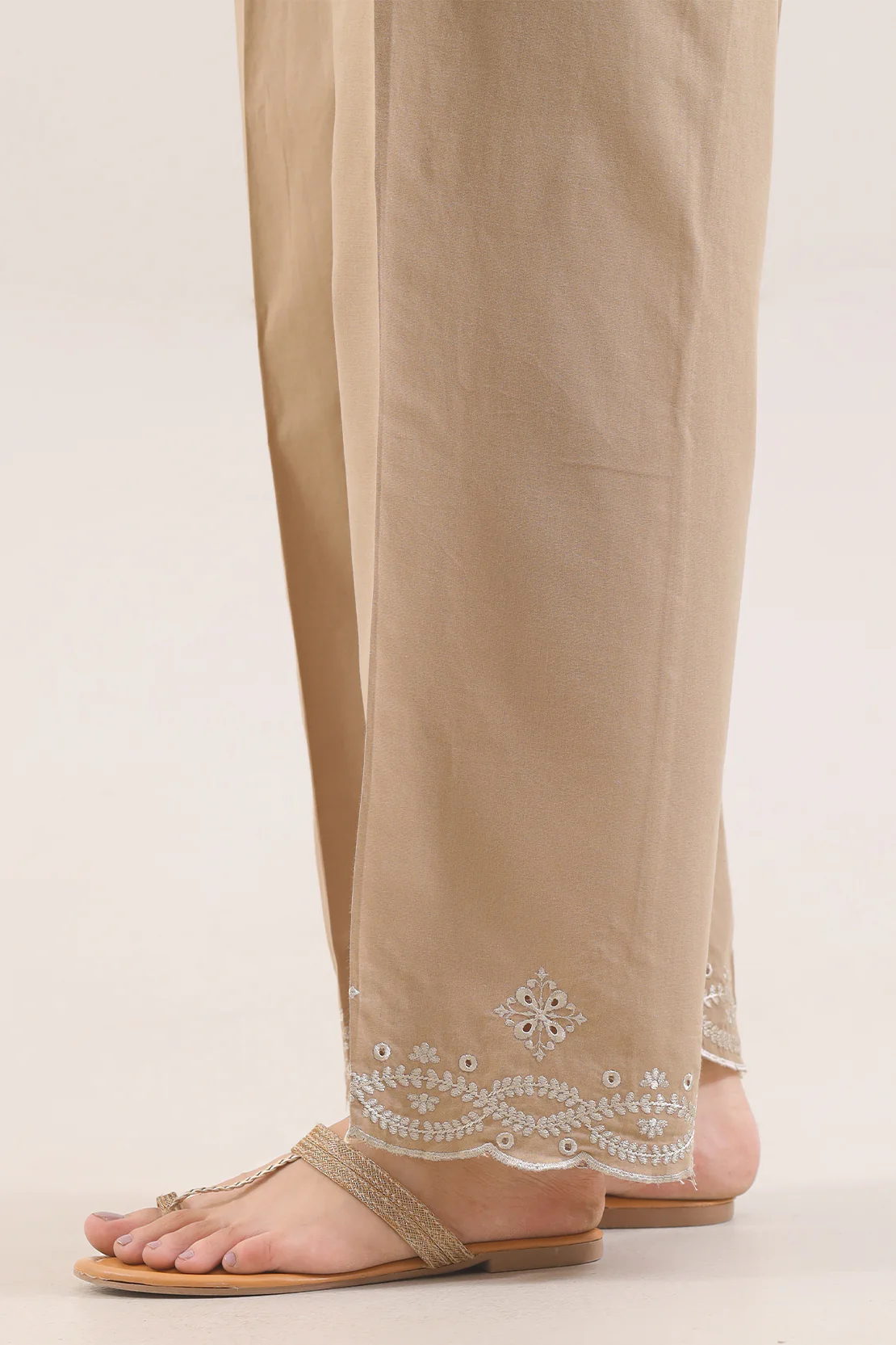 Embroidered Cotton Pant