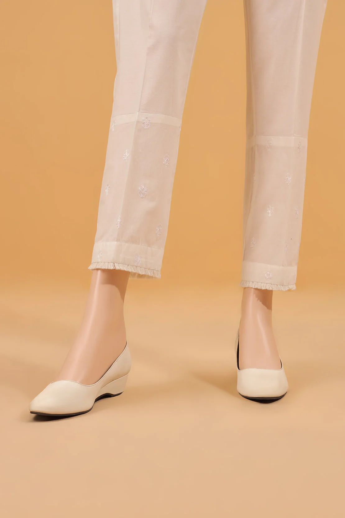 Embroidered Cotton Pants