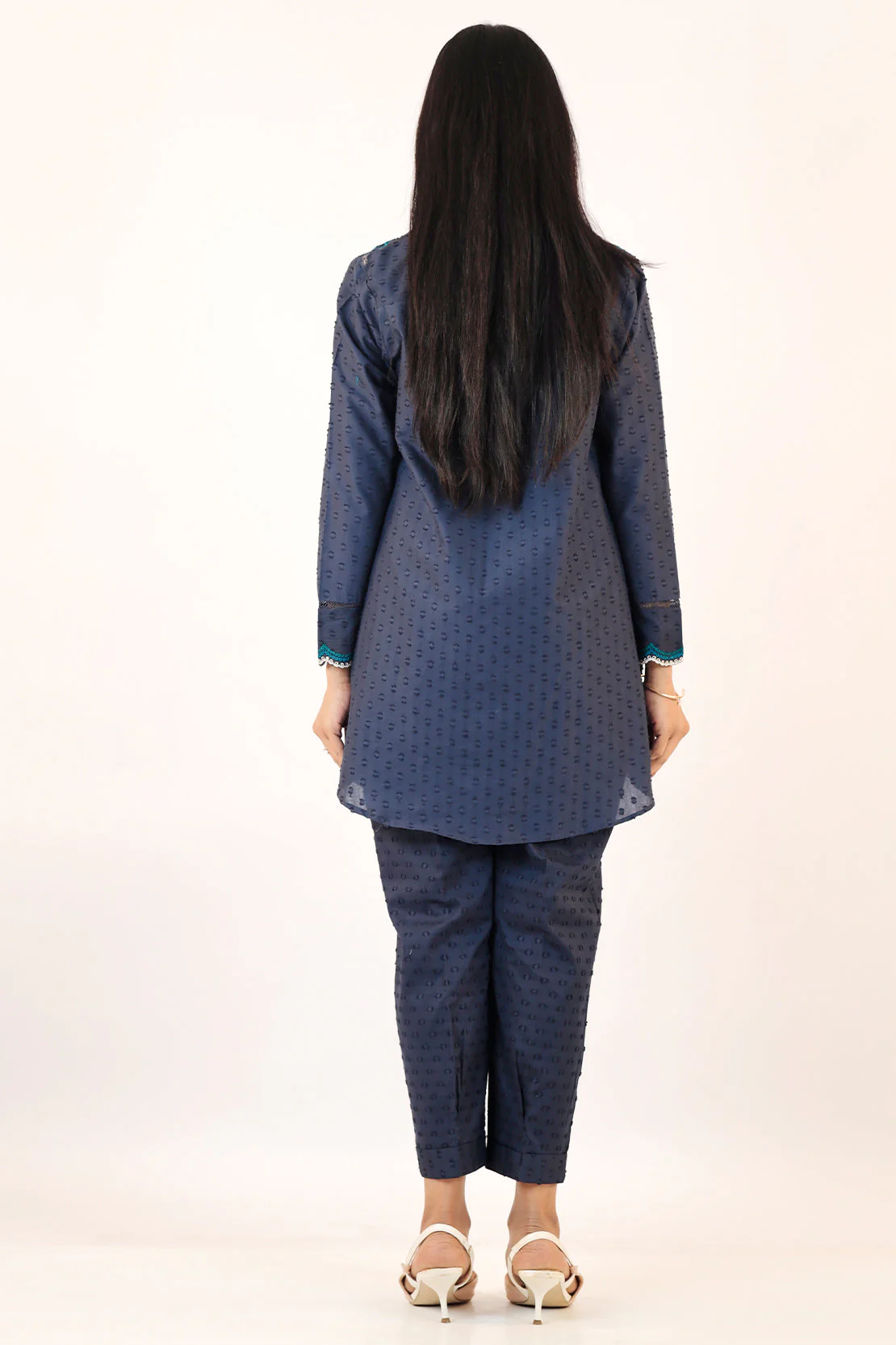 Embroidered Cotton Reverse Jacquard Stitched Shirt Trouser - Image 5