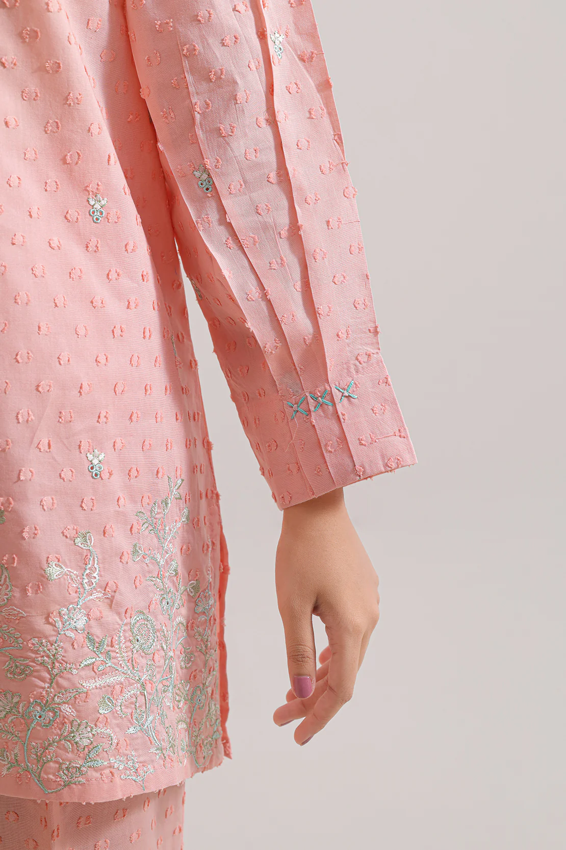 Embroidered Cotton Reverse Jacquard Stitched Shirt Trouser - Image 5