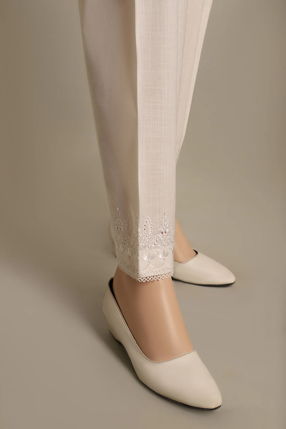 Embroidered Cross Hatch Pants - Image 2