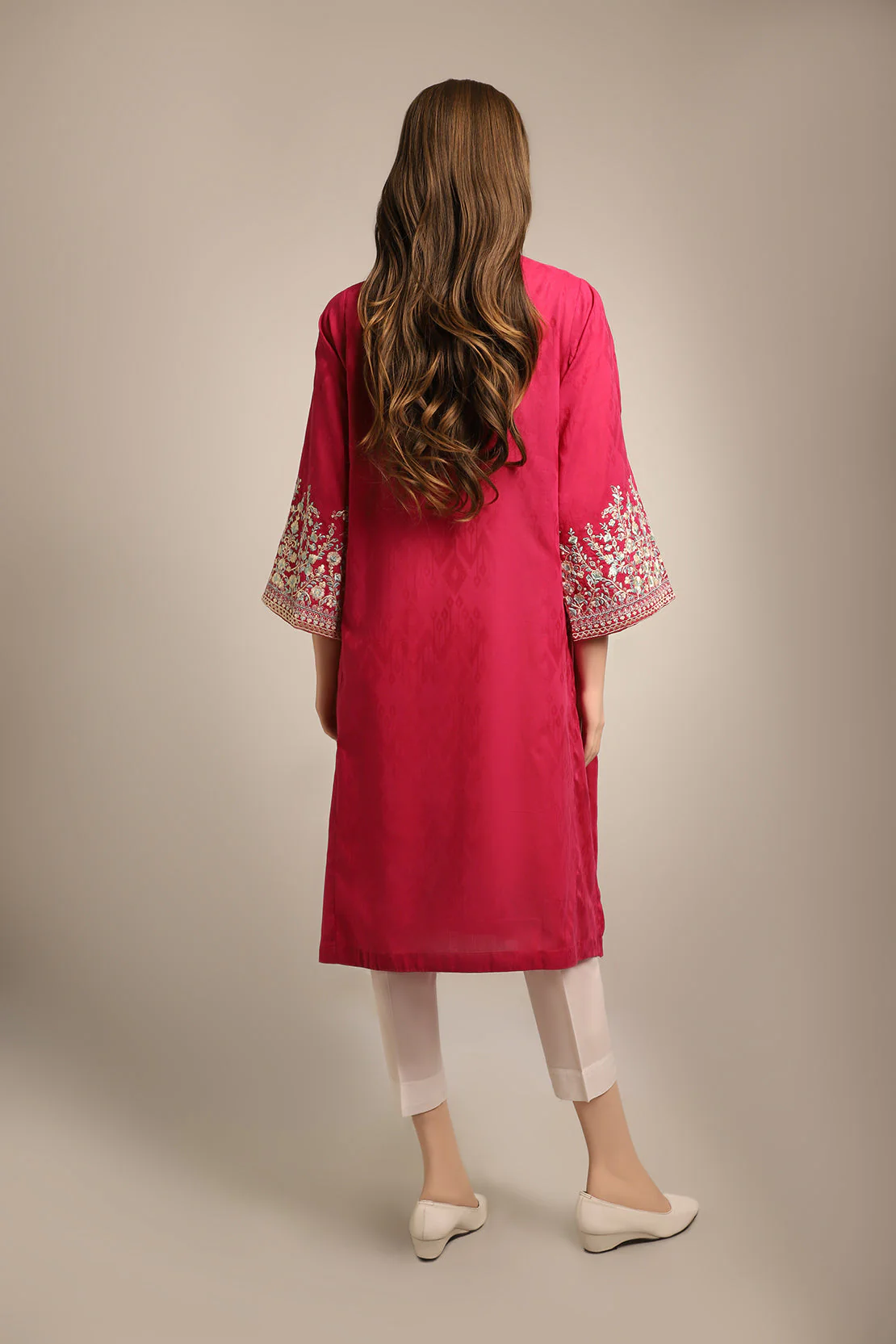 Embroidered Jacquard Cotton Stitched Shirt - Image 2