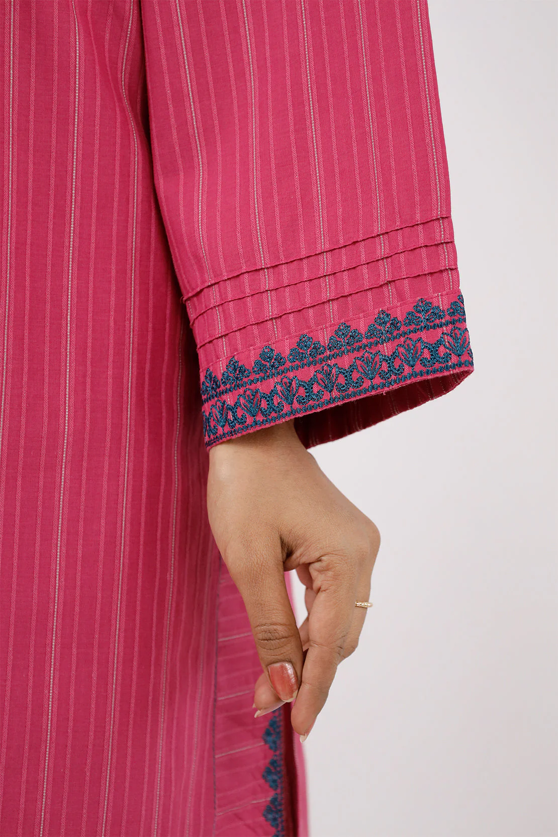 Embroidered Jacquard Cotton Stitched Shirt - Image 6