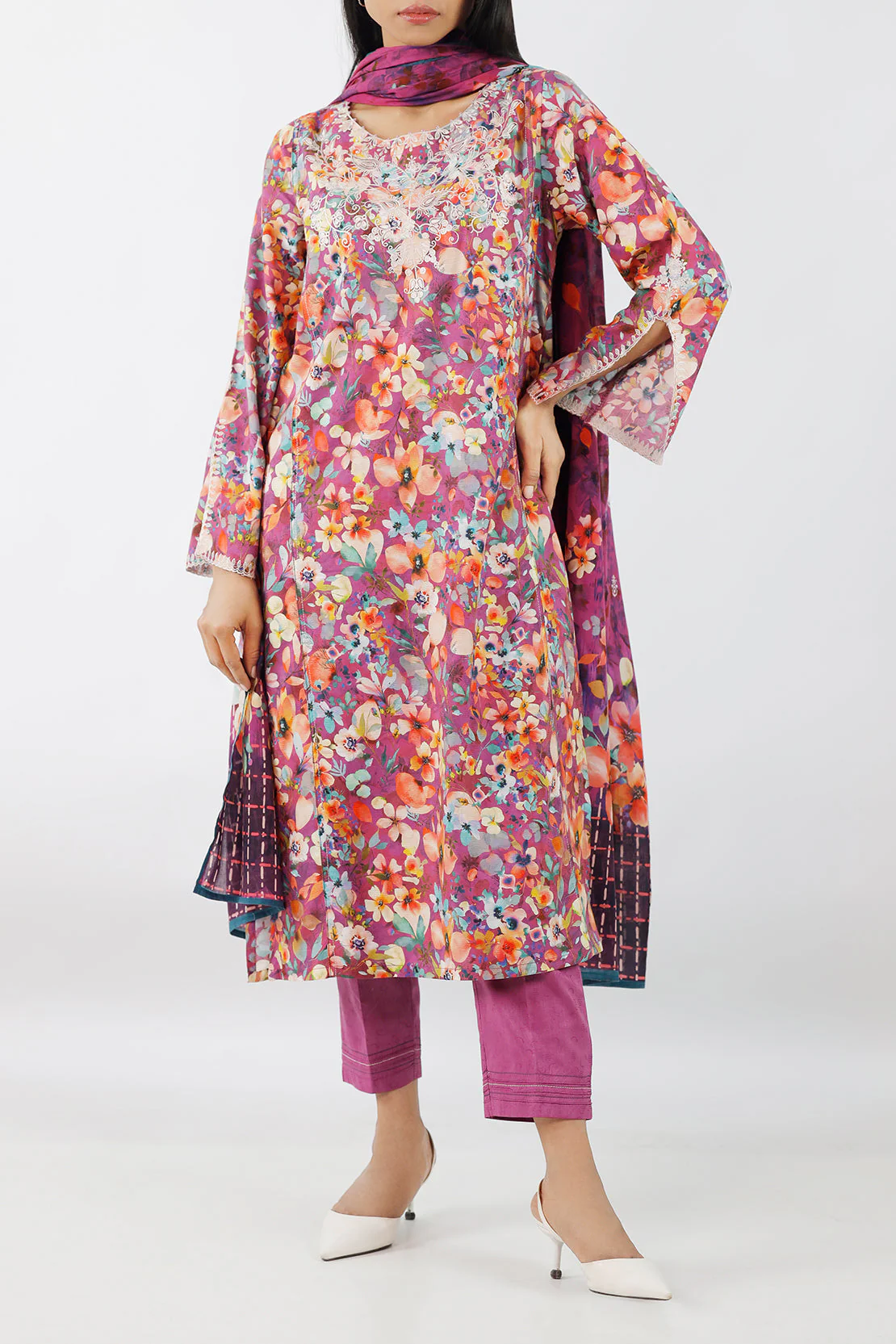 Embroidered Jacquard Cotton Stitched Shirt - Image 3