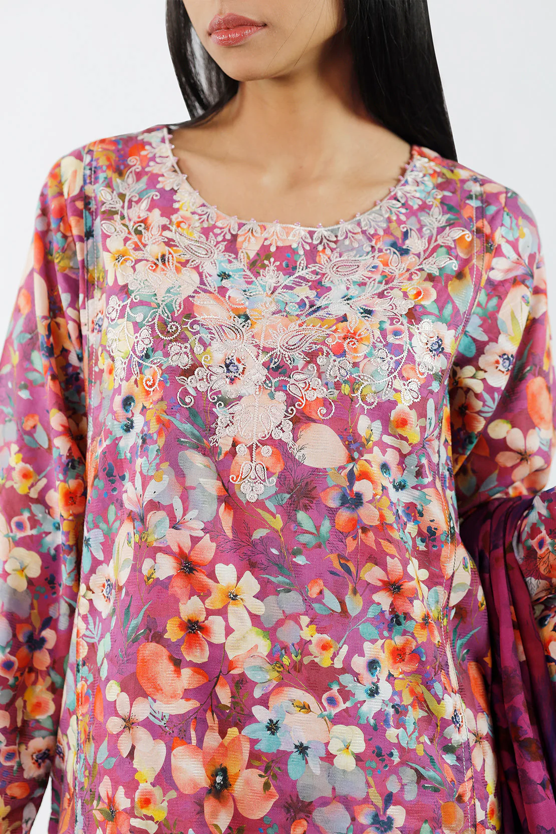 Embroidered Jacquard Cotton Stitched Shirt - Image 5
