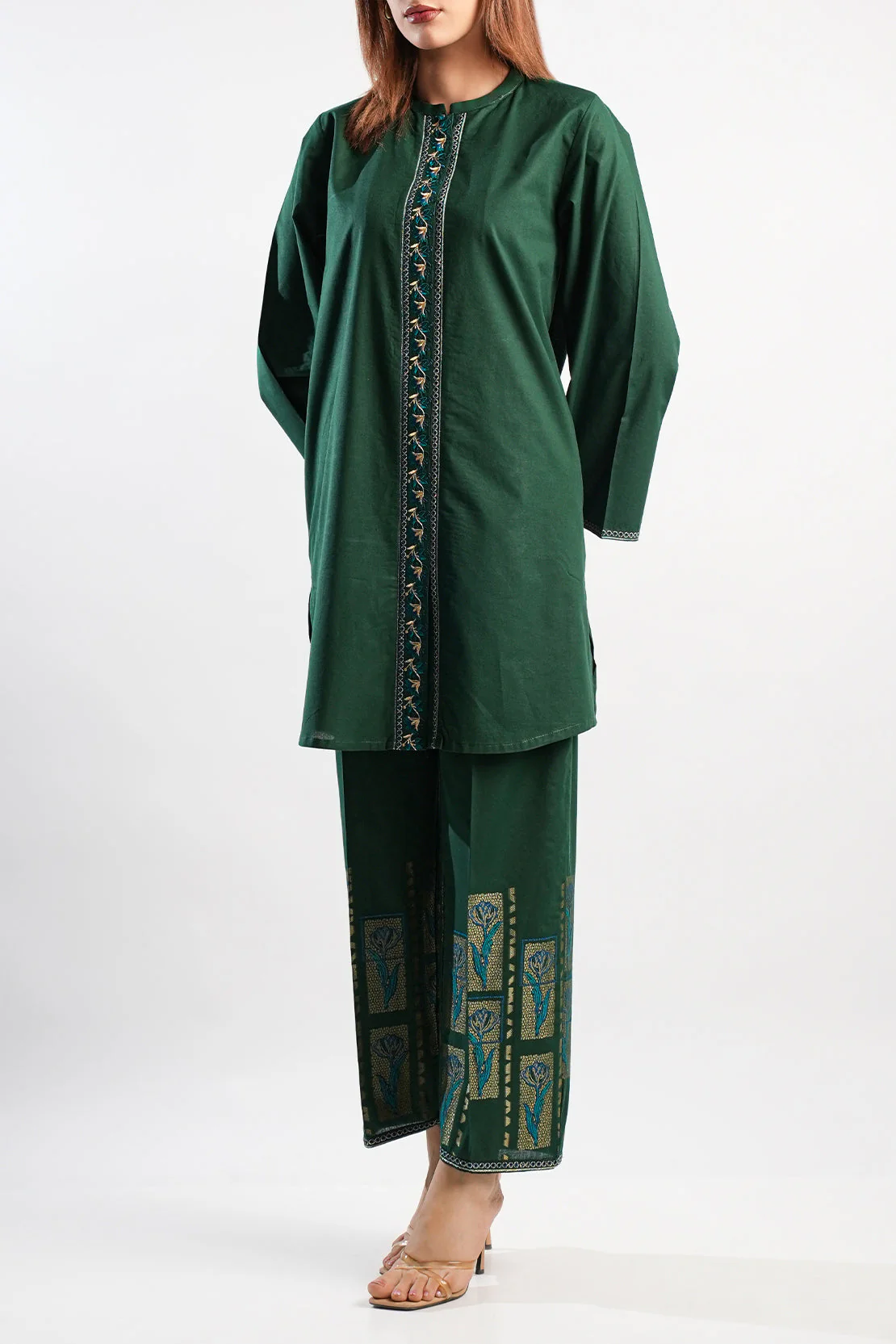 Embroidered Jacquard Cotton Stitched Shirt - Image 2