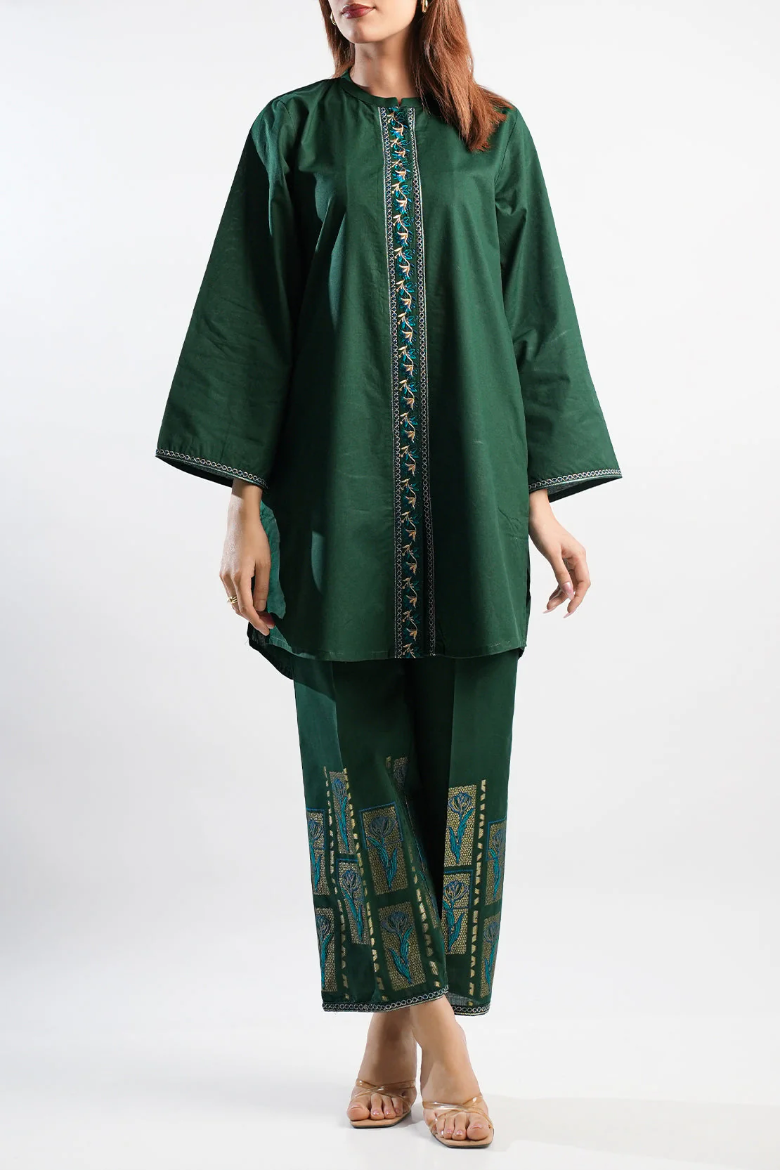 Embroidered Jacquard Cotton Stitched Shirt - Image 3