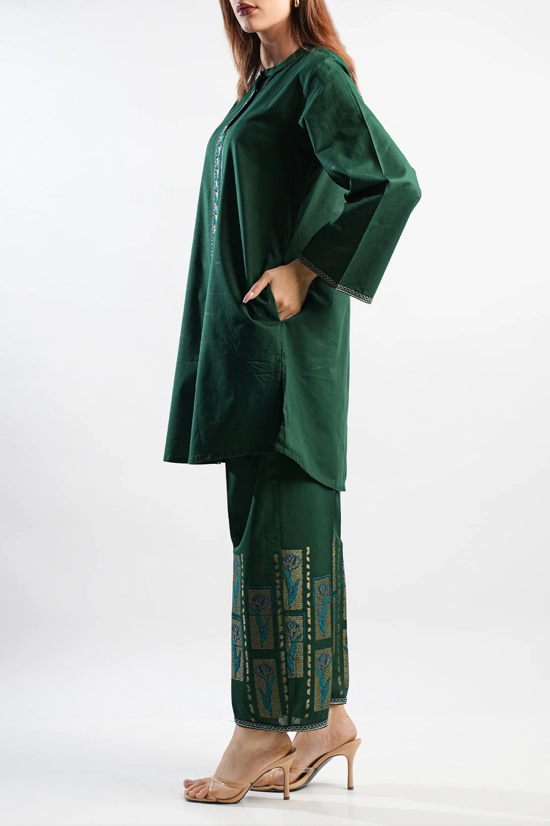 Embroidered Jacquard Cotton Stitched Shirt - Image 4