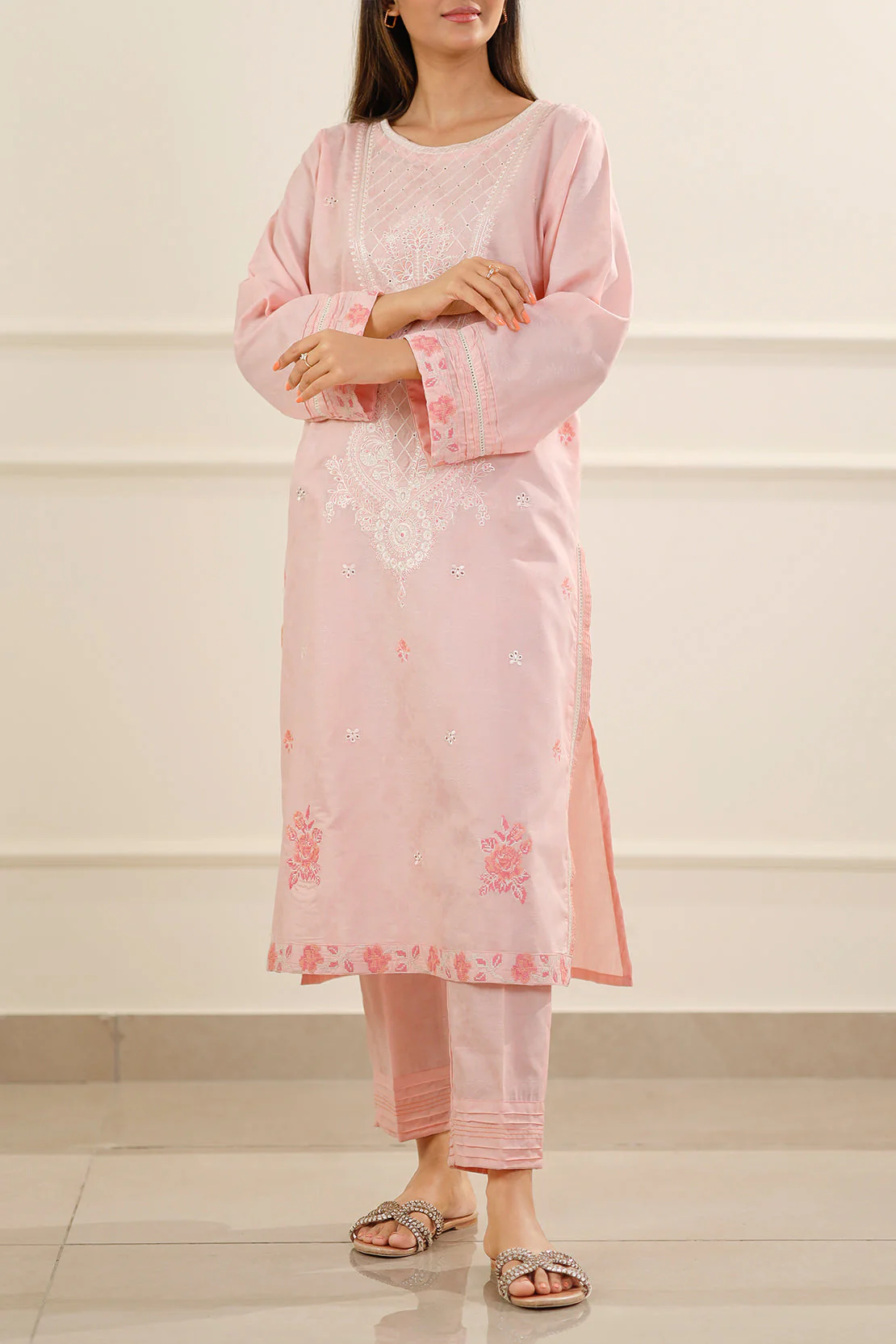 Embroidered Jacquard Cotton Stitched Shirt - Image 3