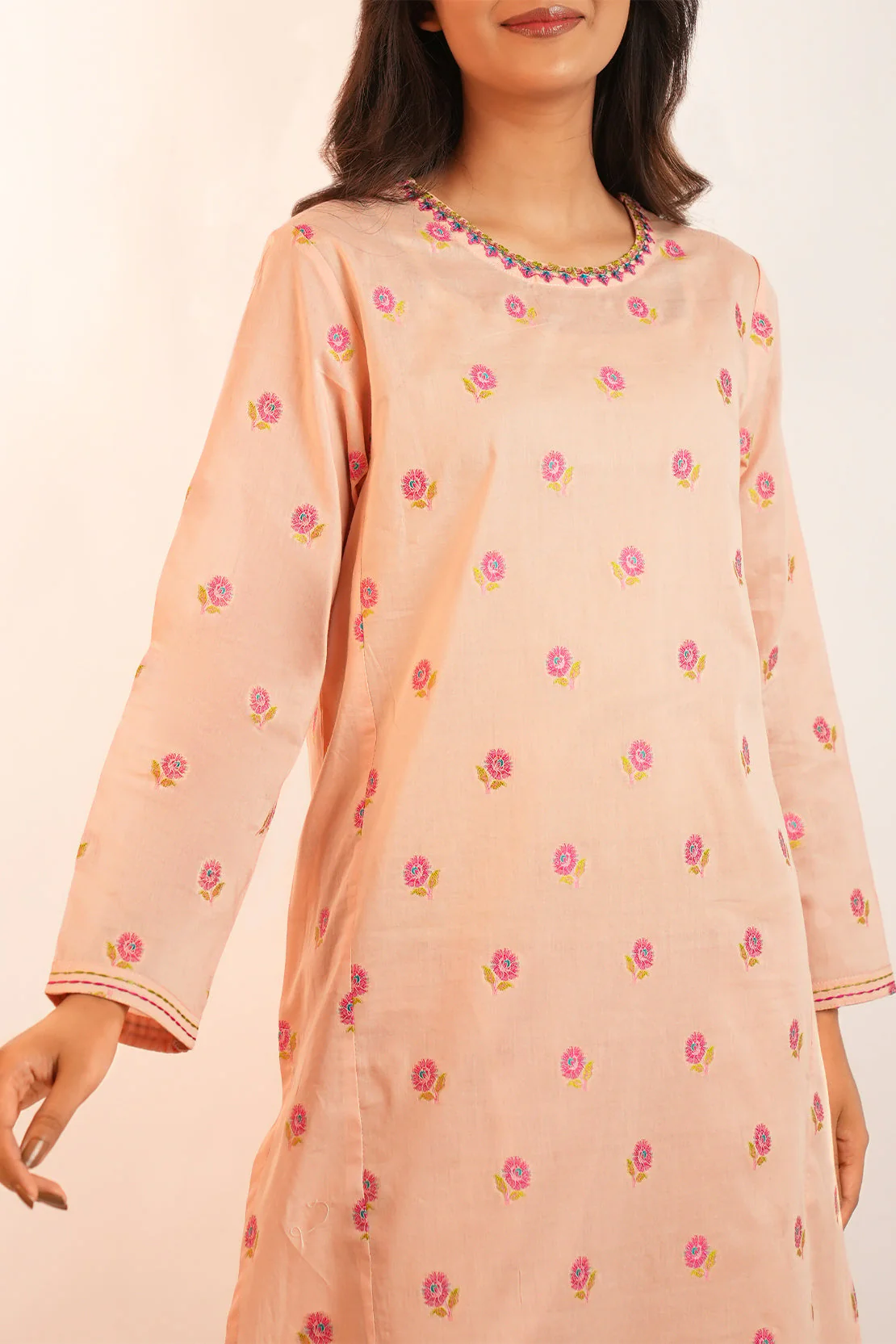 Embroidered Jacquard Cotton Stitched Shirt - Image 2